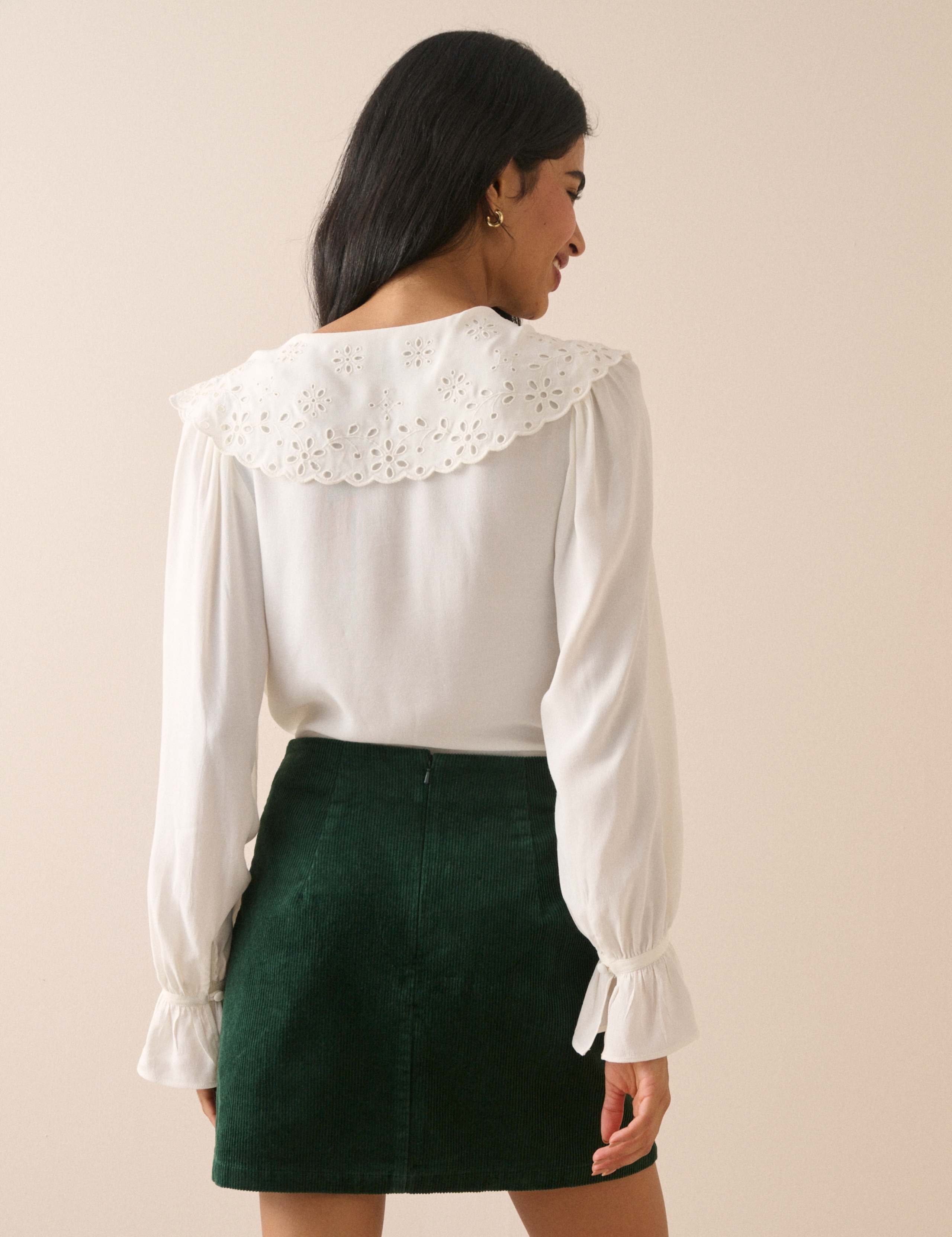Pure Cotton Cord Mini A-Line Skirt 2 of 4