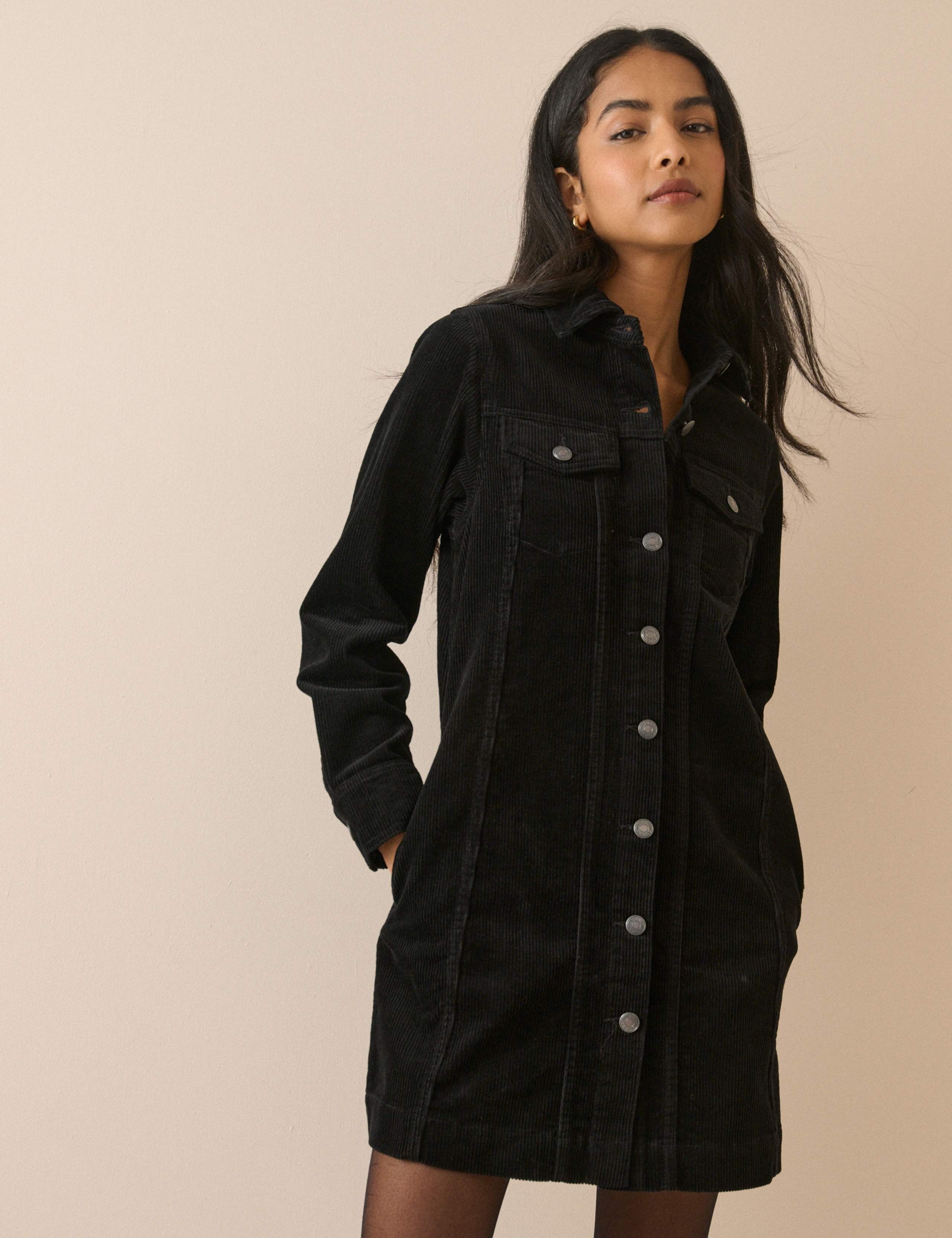 Cord Mini Shirt Dress 2 of 5