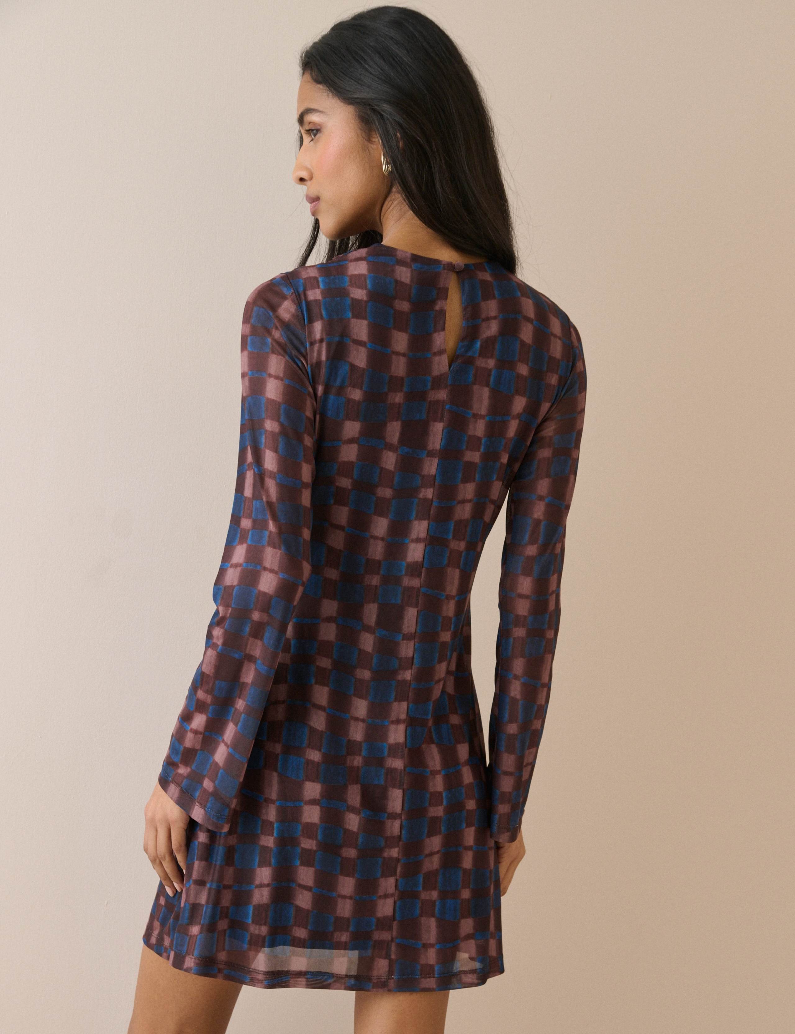 Checked Mini Skater Dress 2 of 5