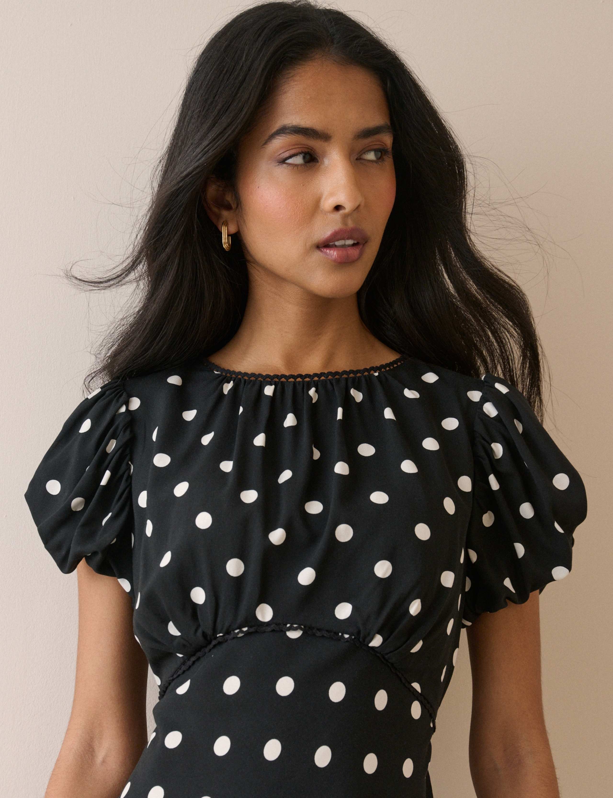 Polka Dot Midi Skater Dress 5 of 5