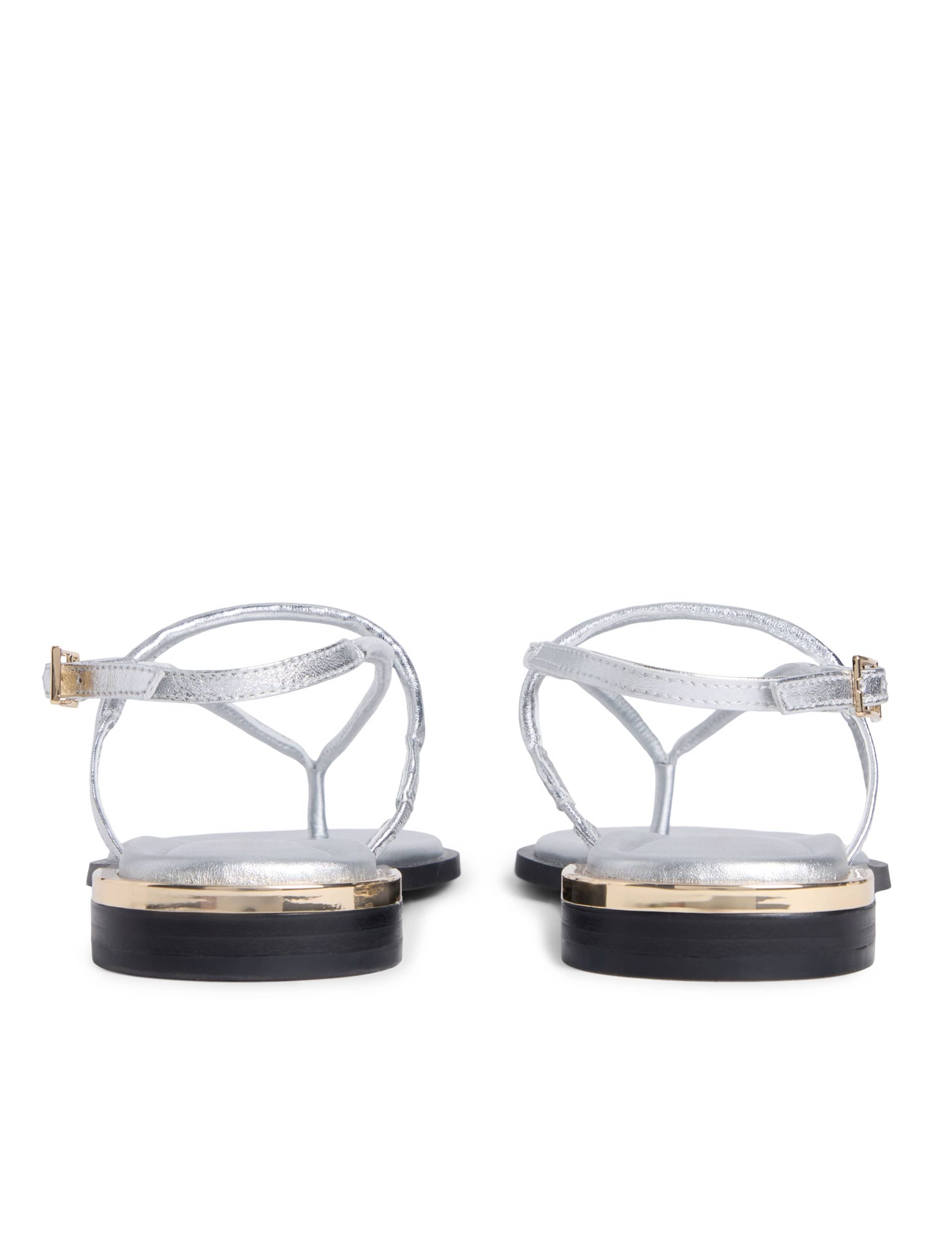 Metallic Ankle Strap Block Heel Sandals 5 of 6