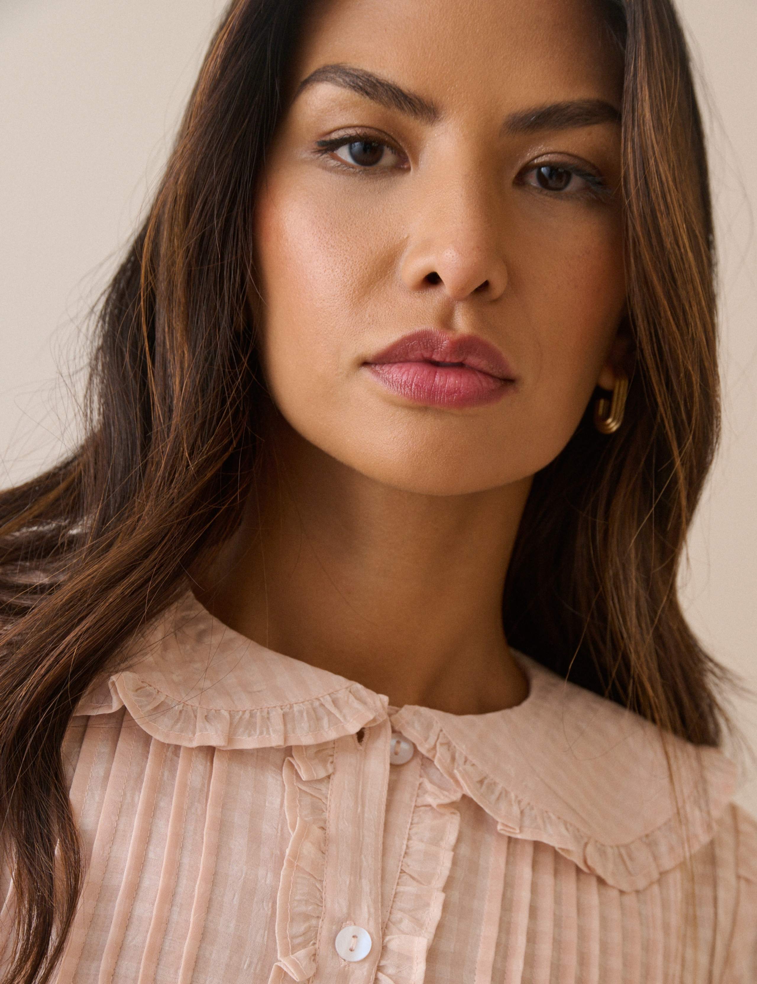 Checked Collared Ruffle Blouse 4 of 5