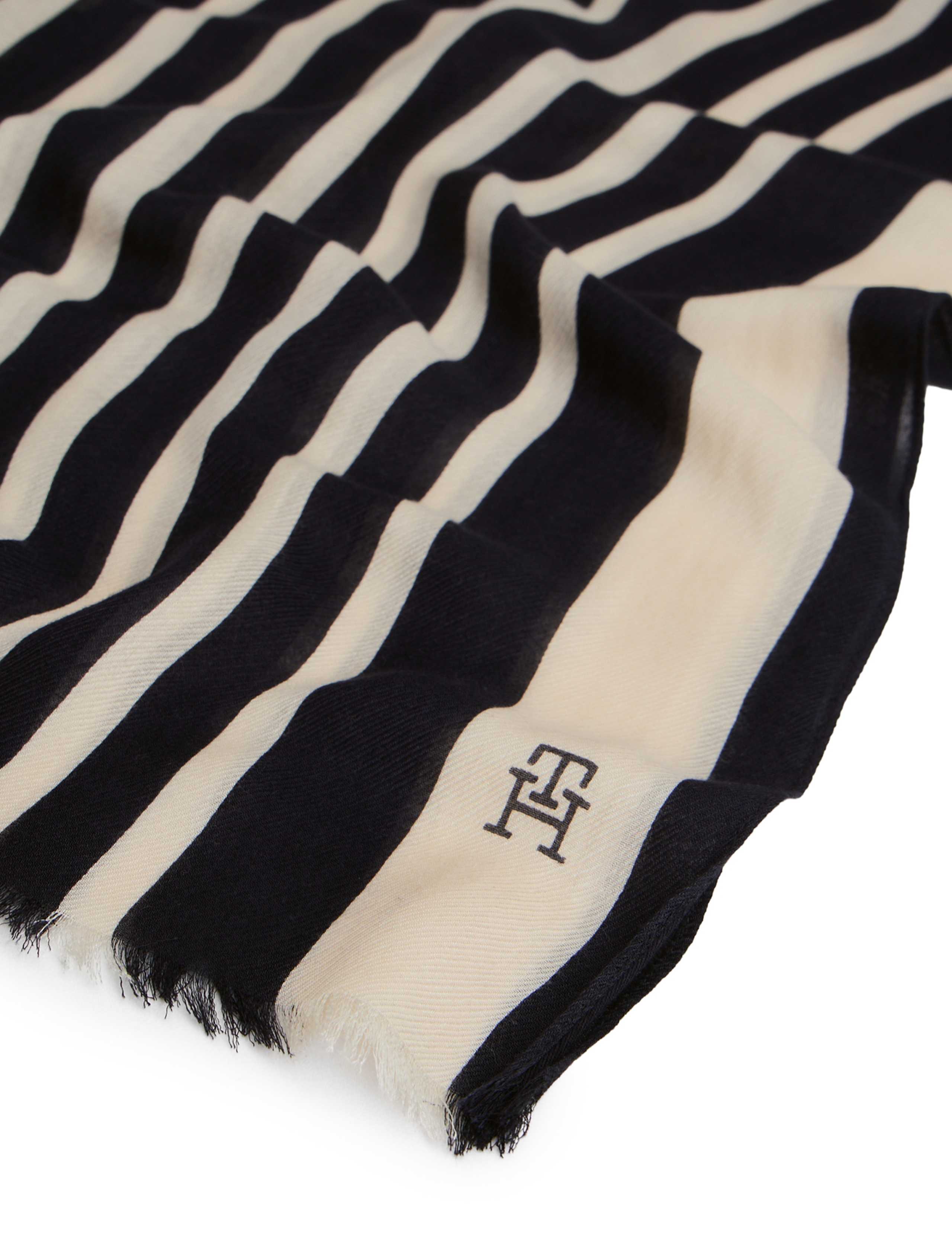 Elevated Chic Cotton Rich Striped Scarf 3 of 4
