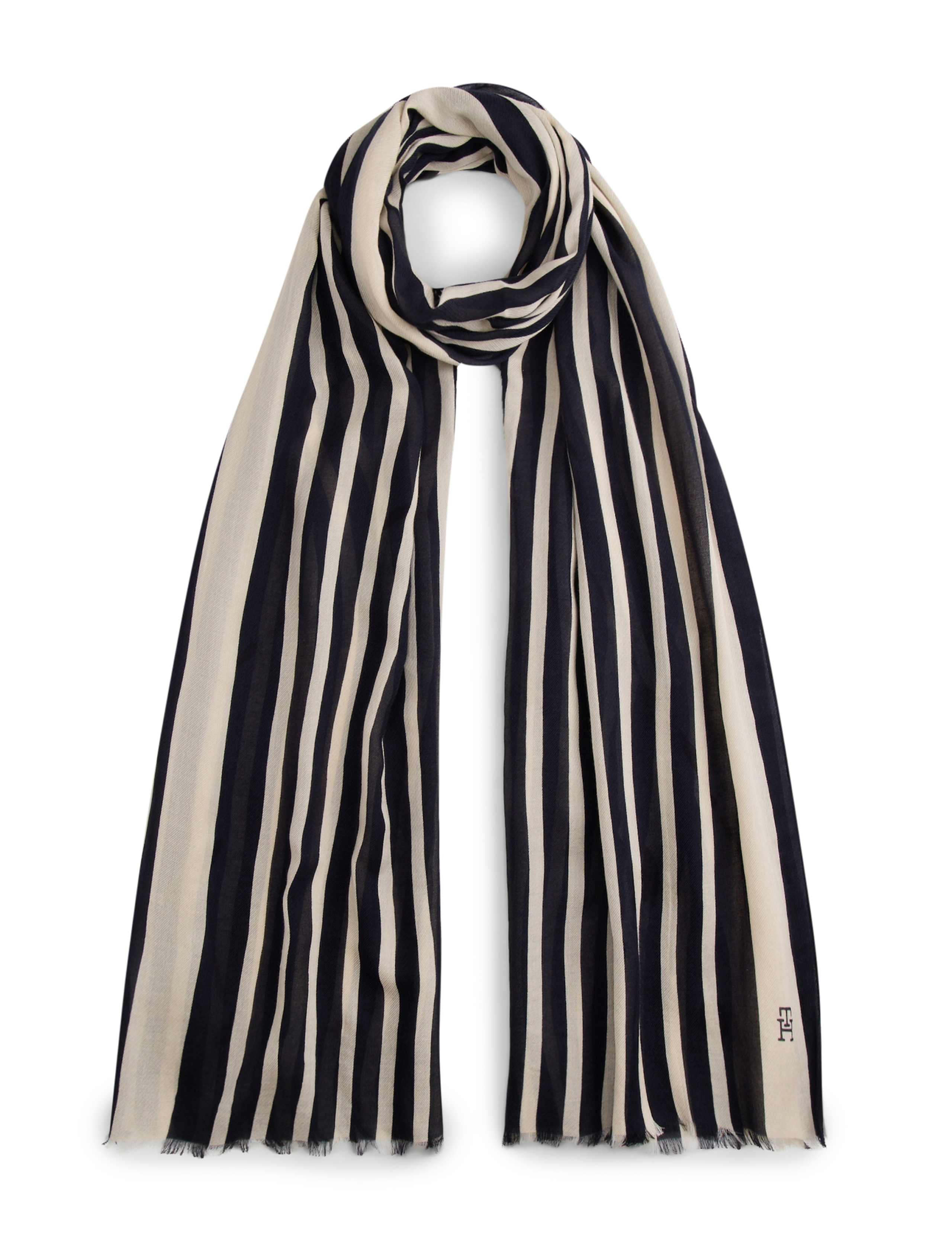 Elevated Chic Cotton Rich Striped Scarf 2 of 4