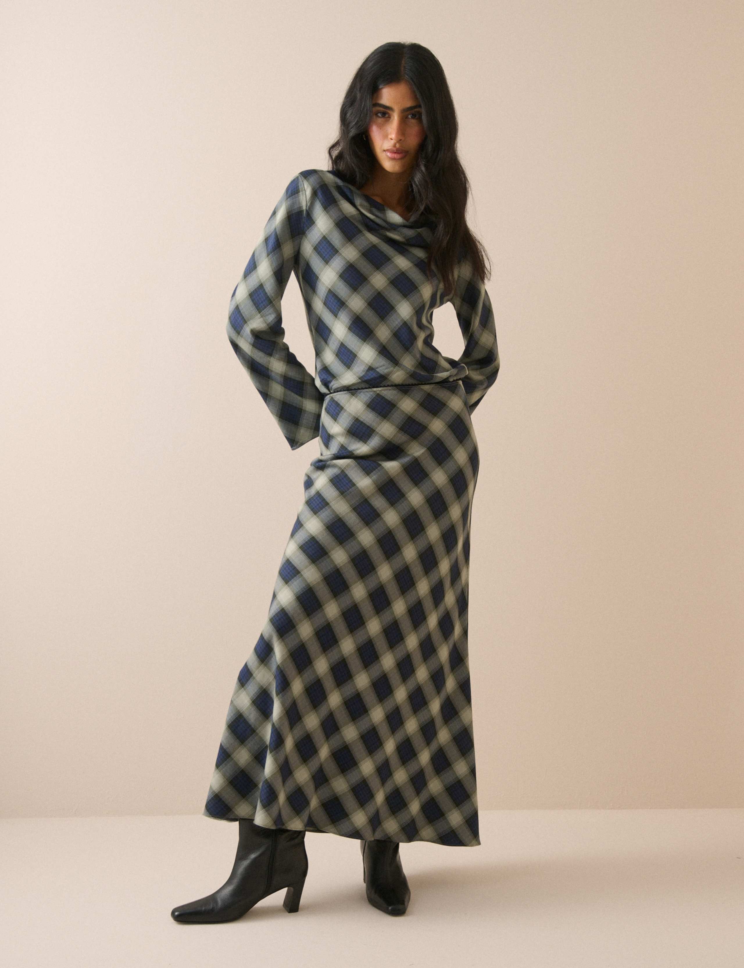 Checked Midaxi Slip Skirt 3 of 6