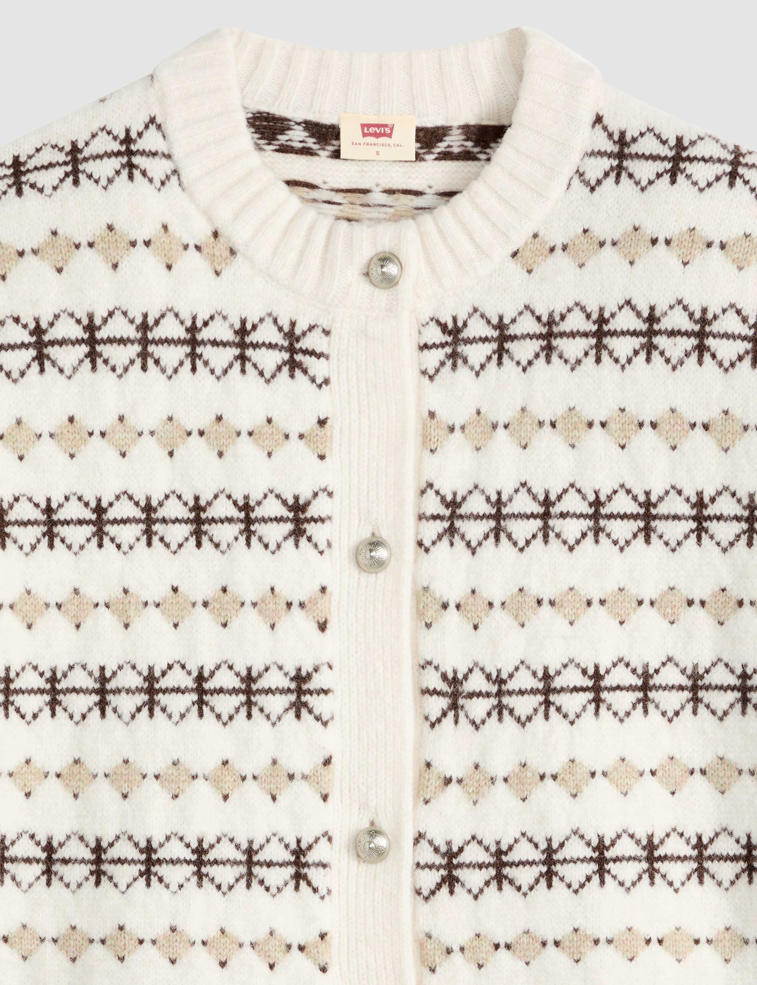 Patterned Crew Neck Cardigan 2 of 2