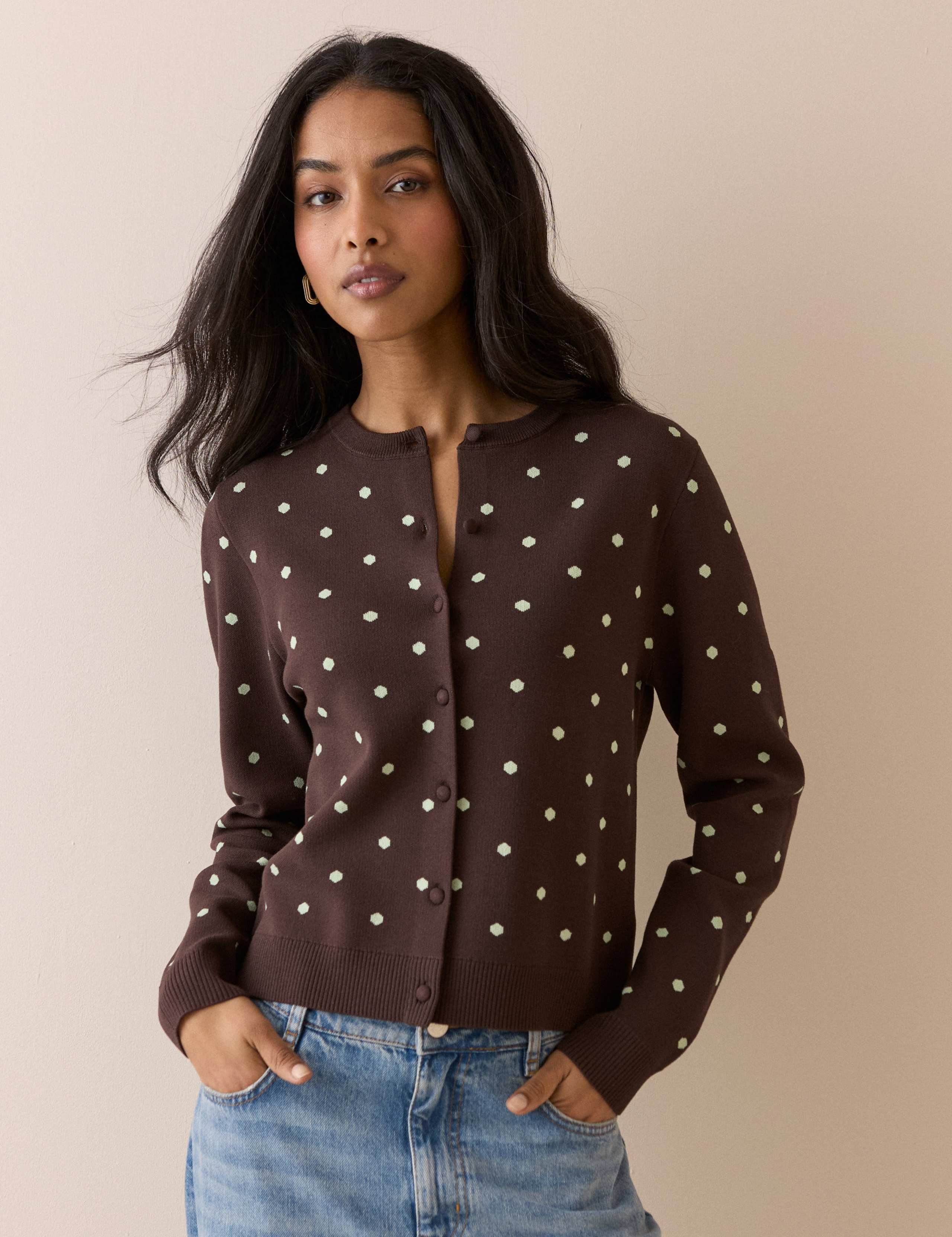 Jacquard Polka Dot Cardigan 1 of 5