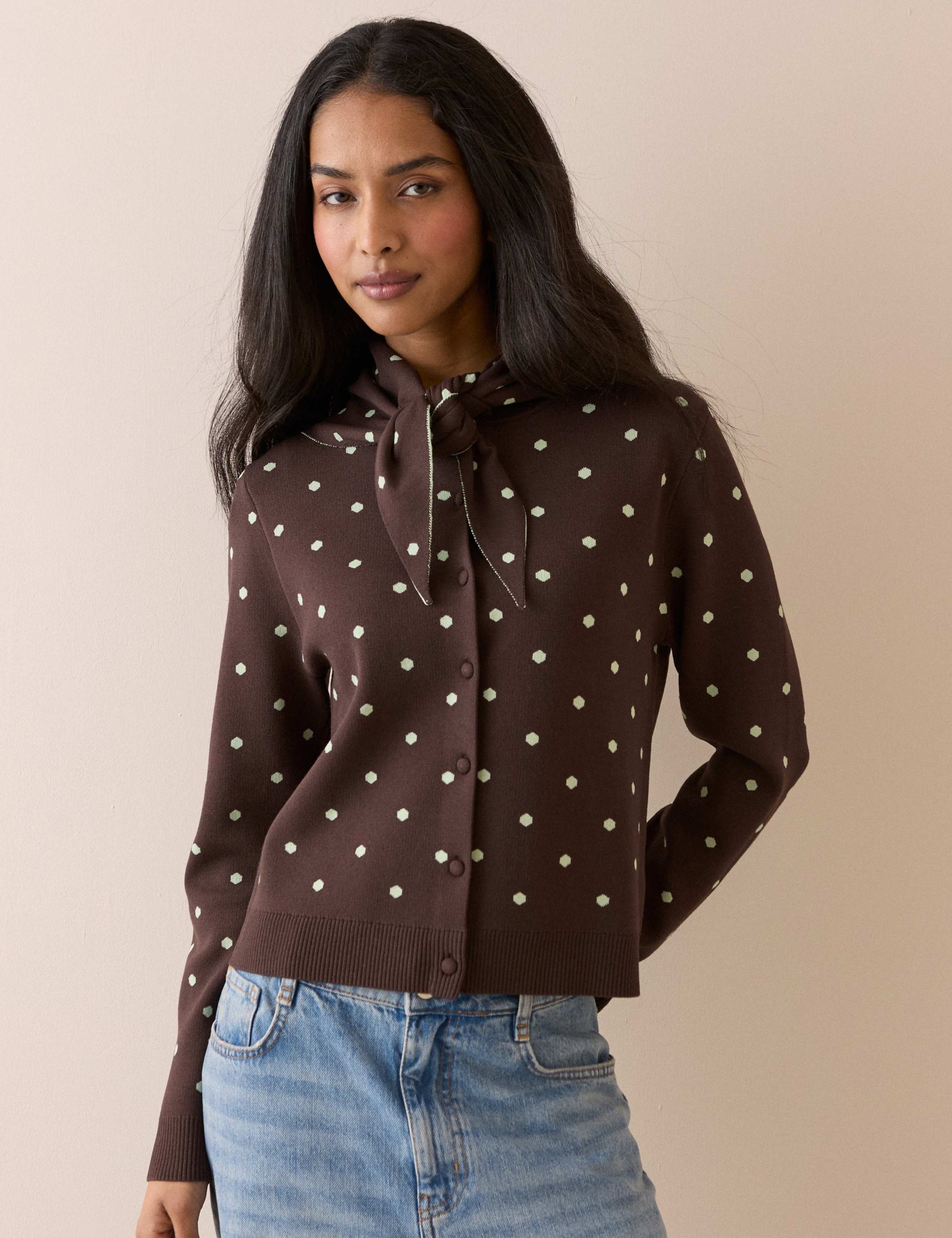 Jacquard Polka Dot Cardigan 4 of 5