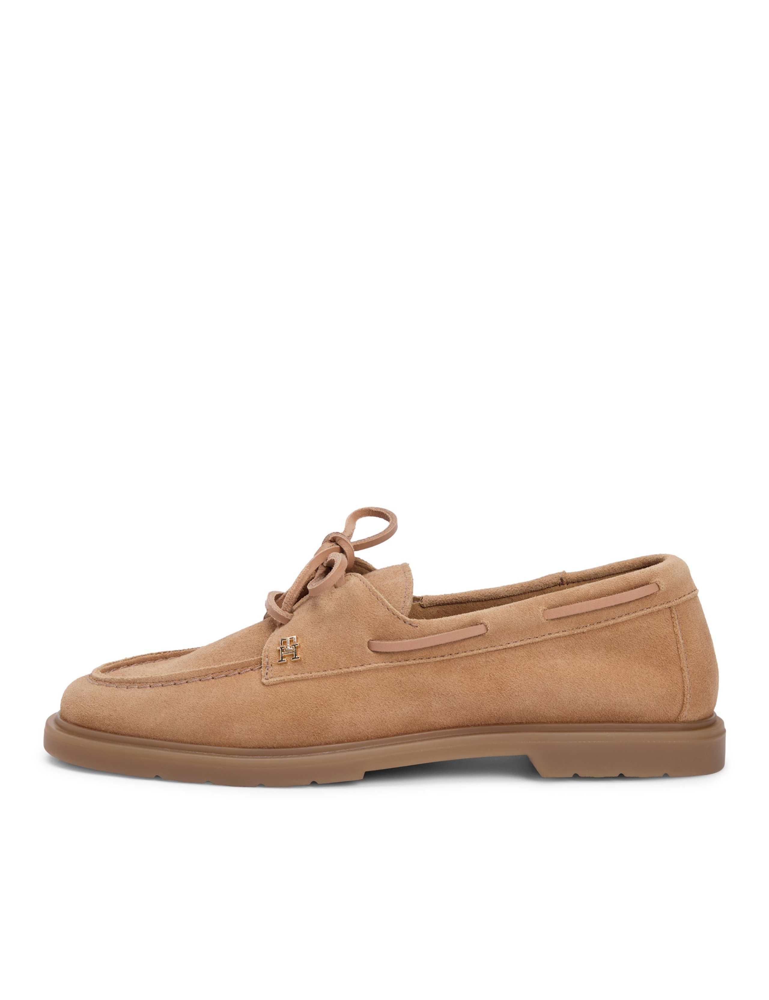 Leather Block Heel Boat Shoes 4 of 6