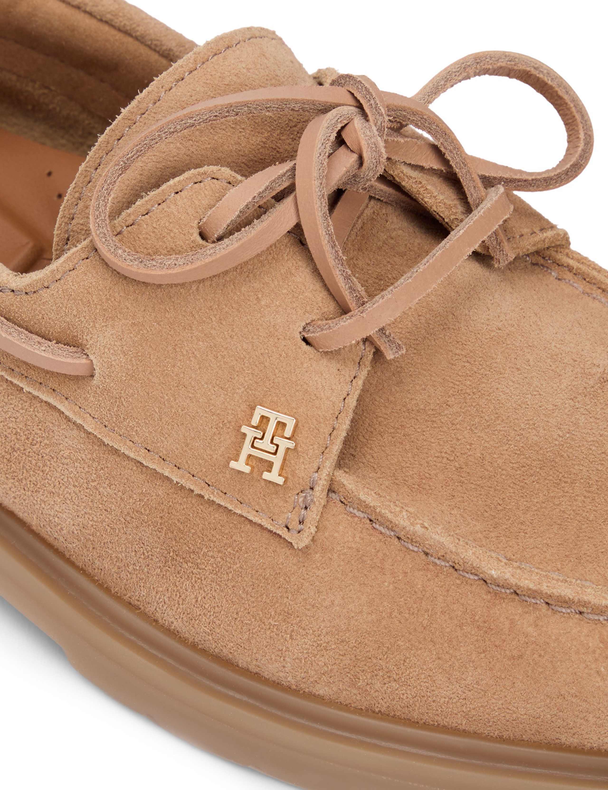 Leather Block Heel Boat Shoes 6 of 6