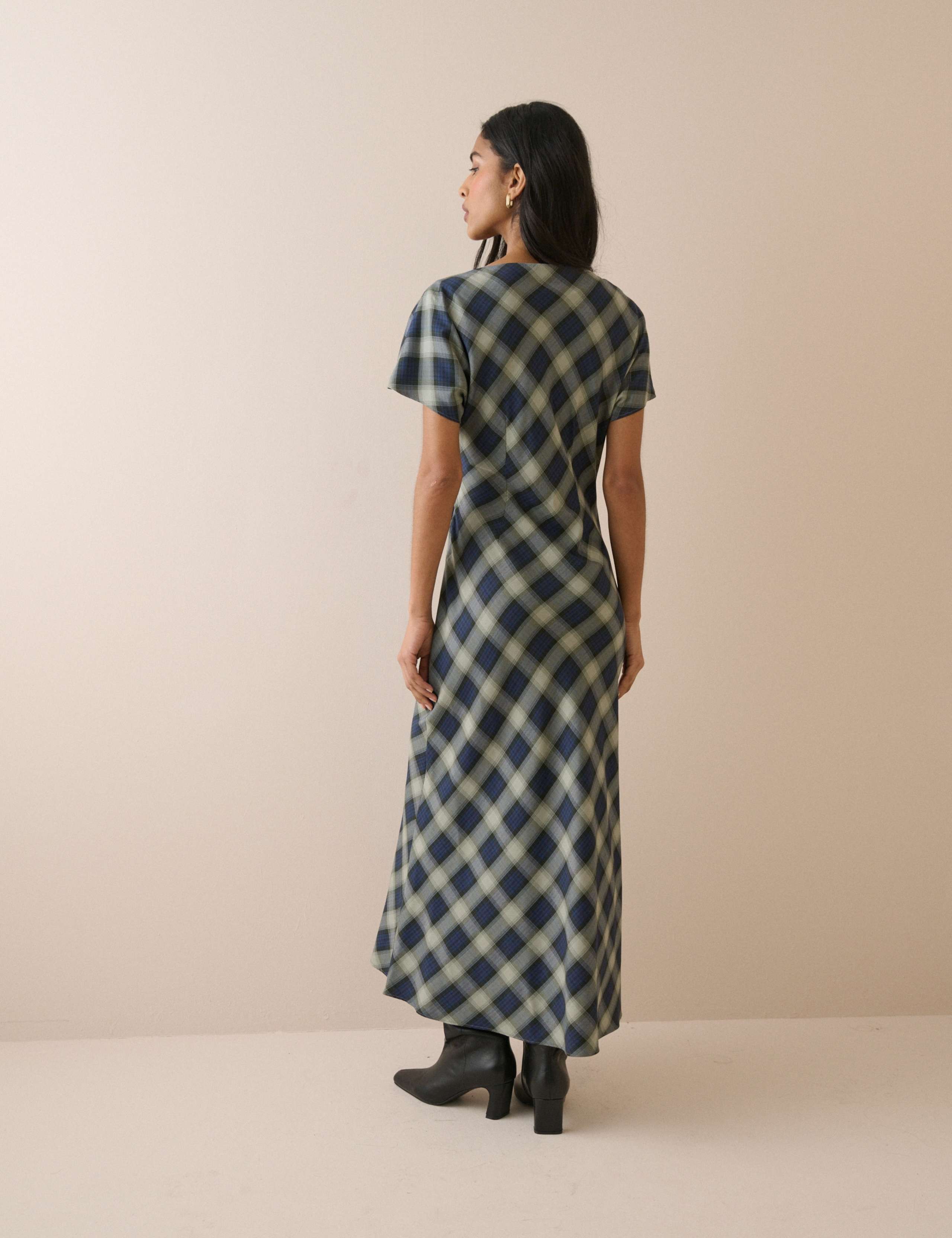 Checked Midi Skater Dress 4 of 7