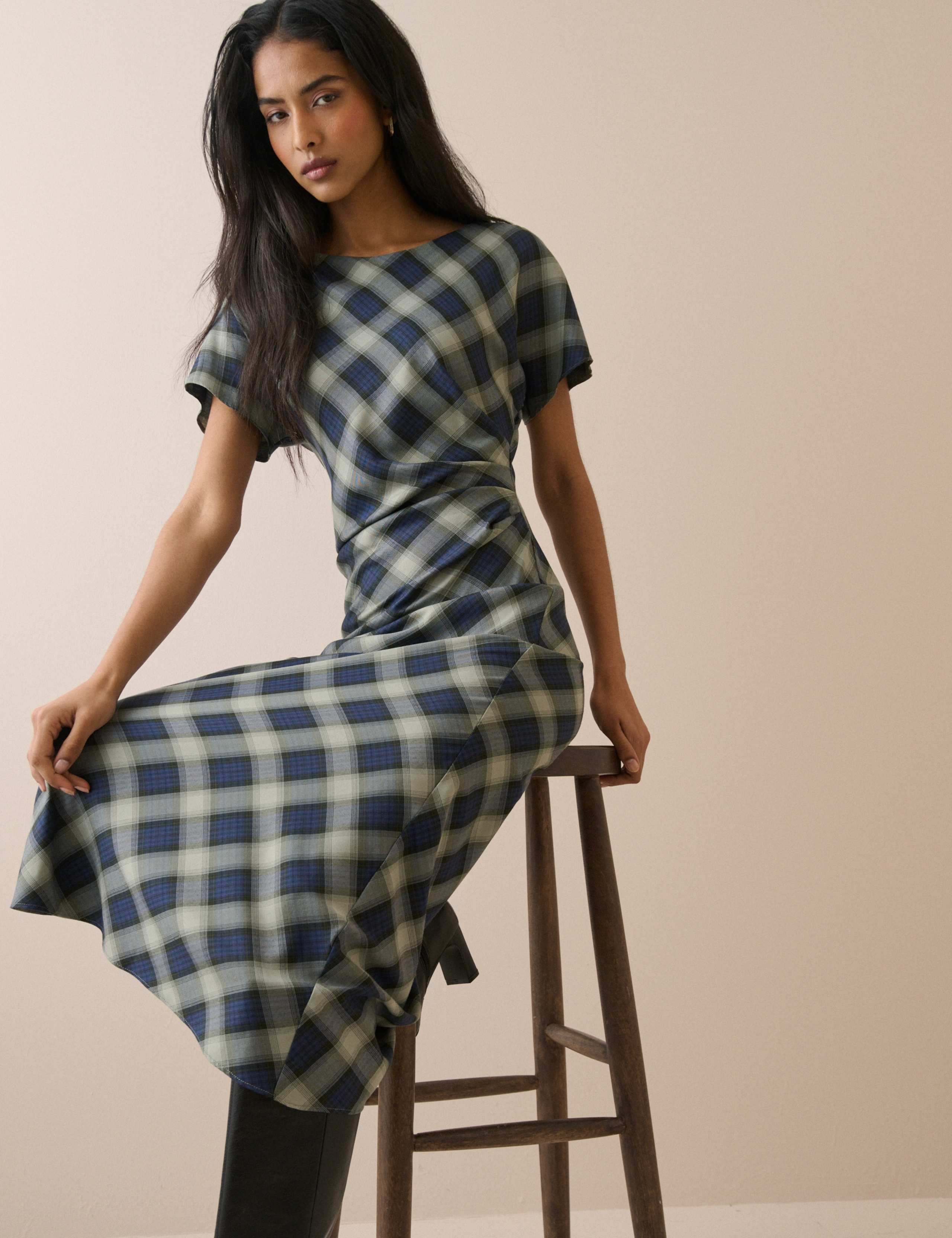 Checked Midi Skater Dress 5 of 7