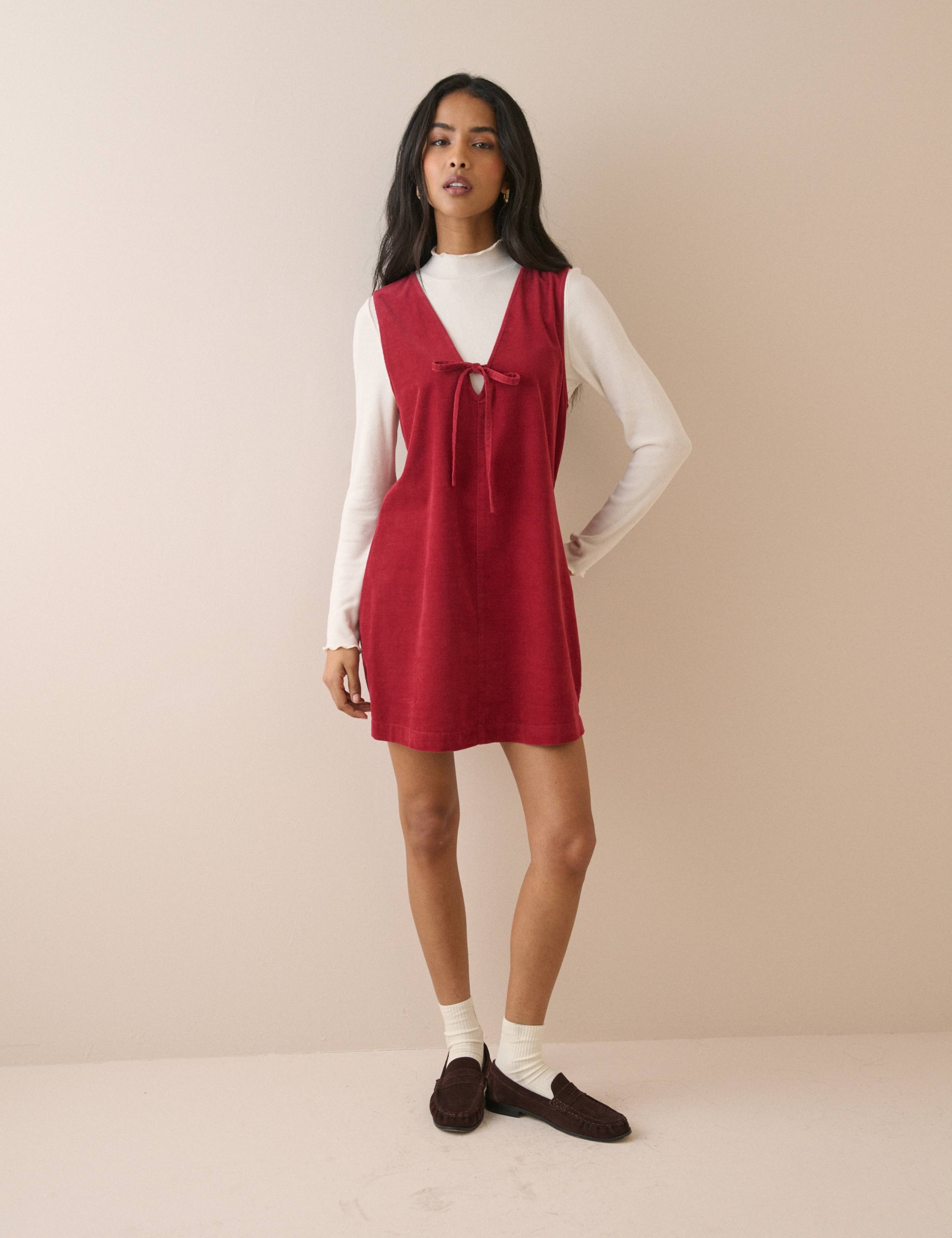 Cord V-Neck Mini Dress 1 of 5