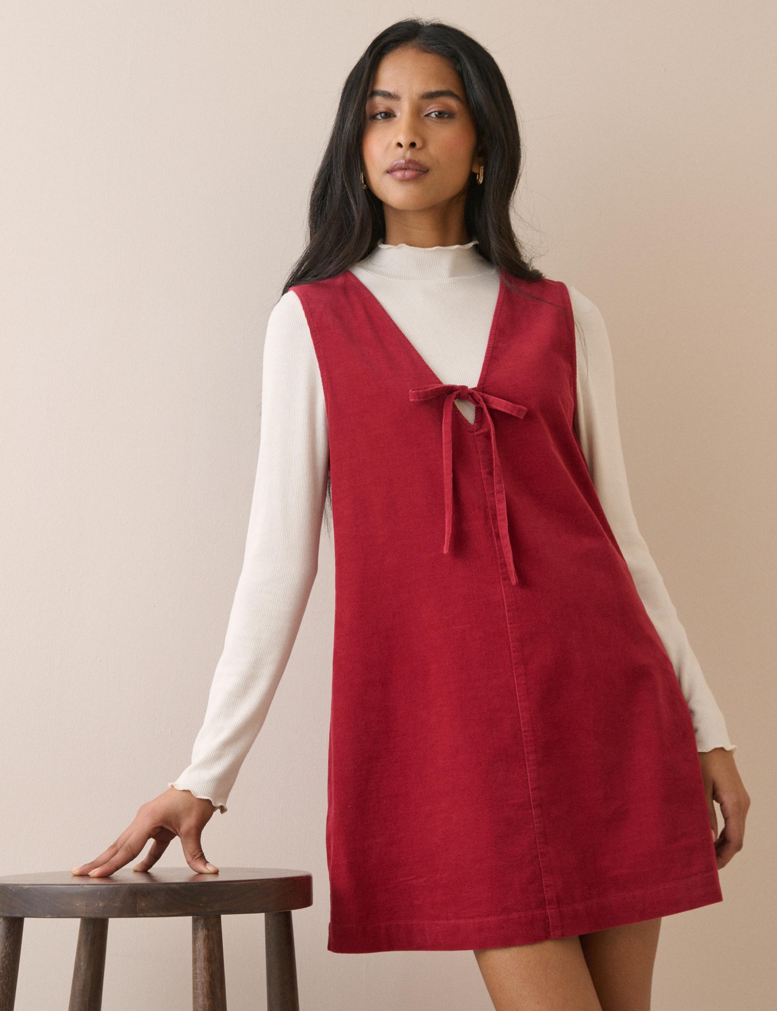 Cord V-Neck Mini Dress 3 of 5