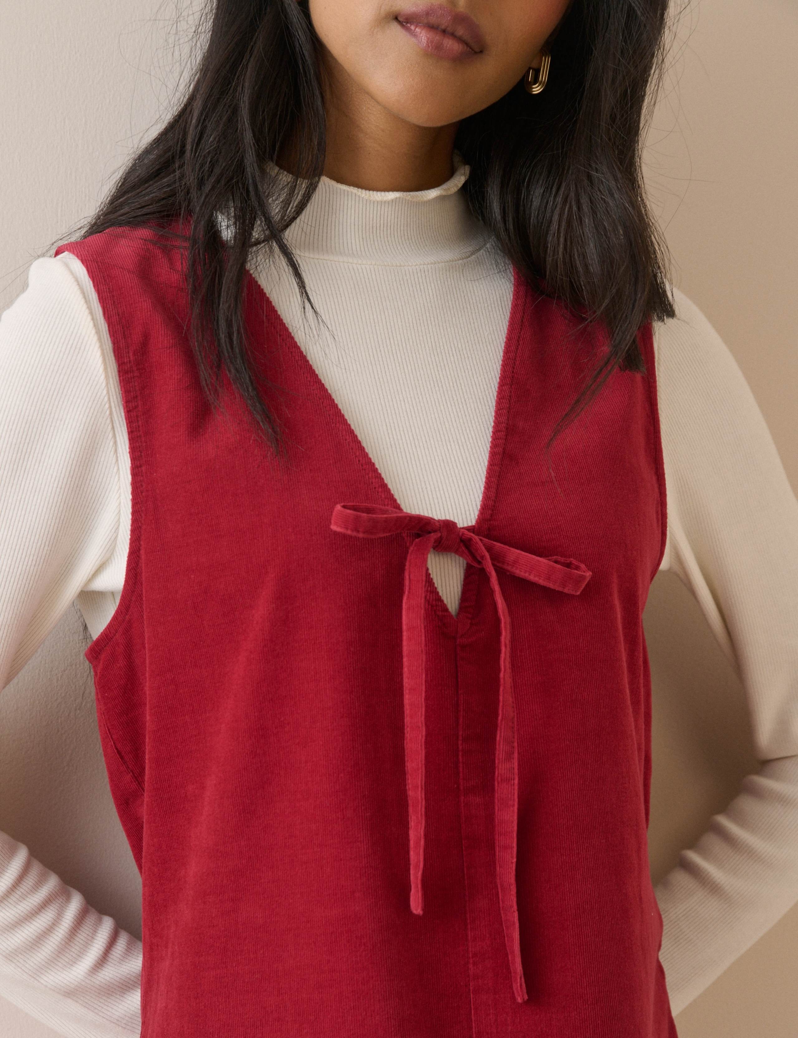 Cord V-Neck Mini Dress 5 of 5