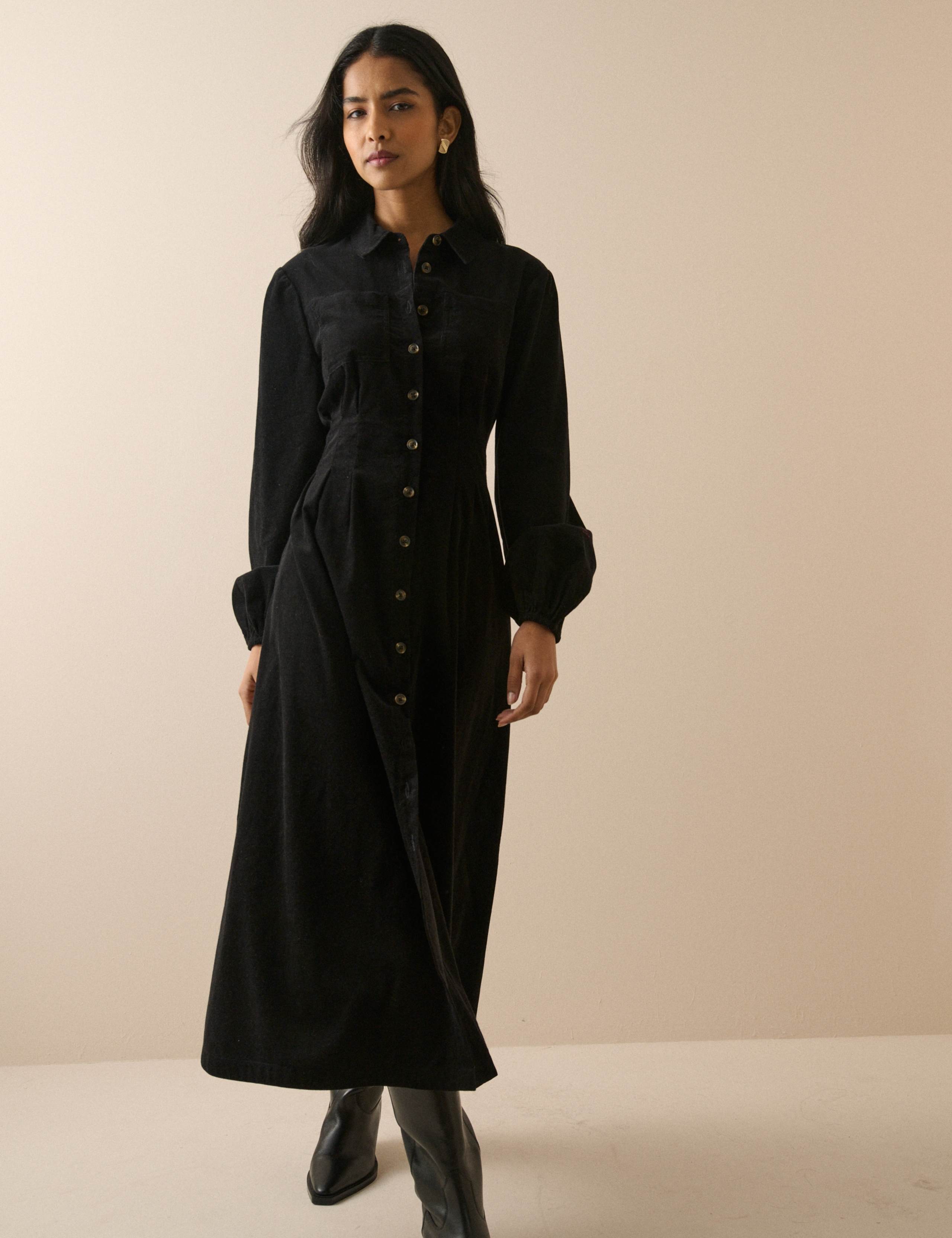 Cord Midi Shirt Dress 1 of 5