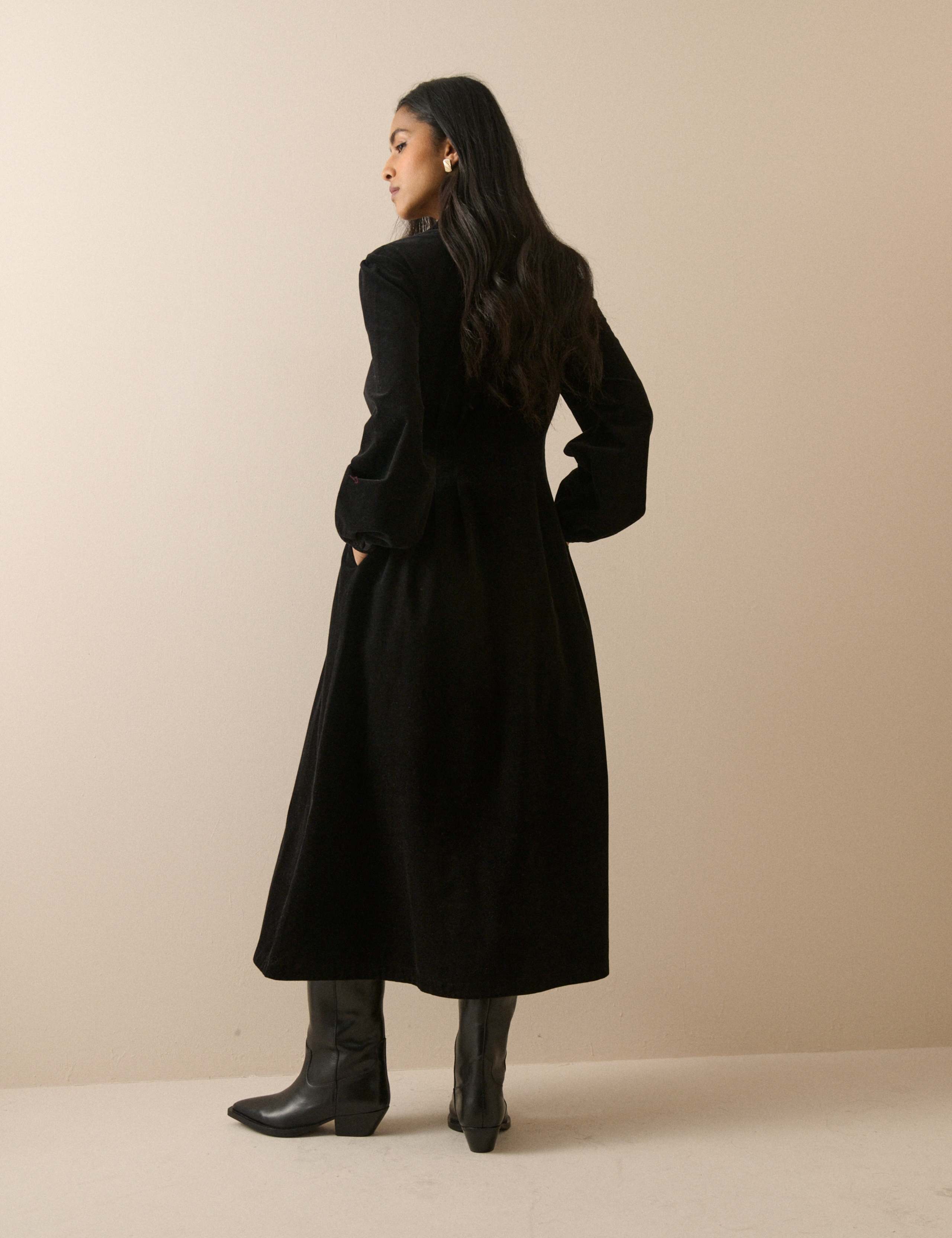 Cord Midi Shirt Dress 2 of 5