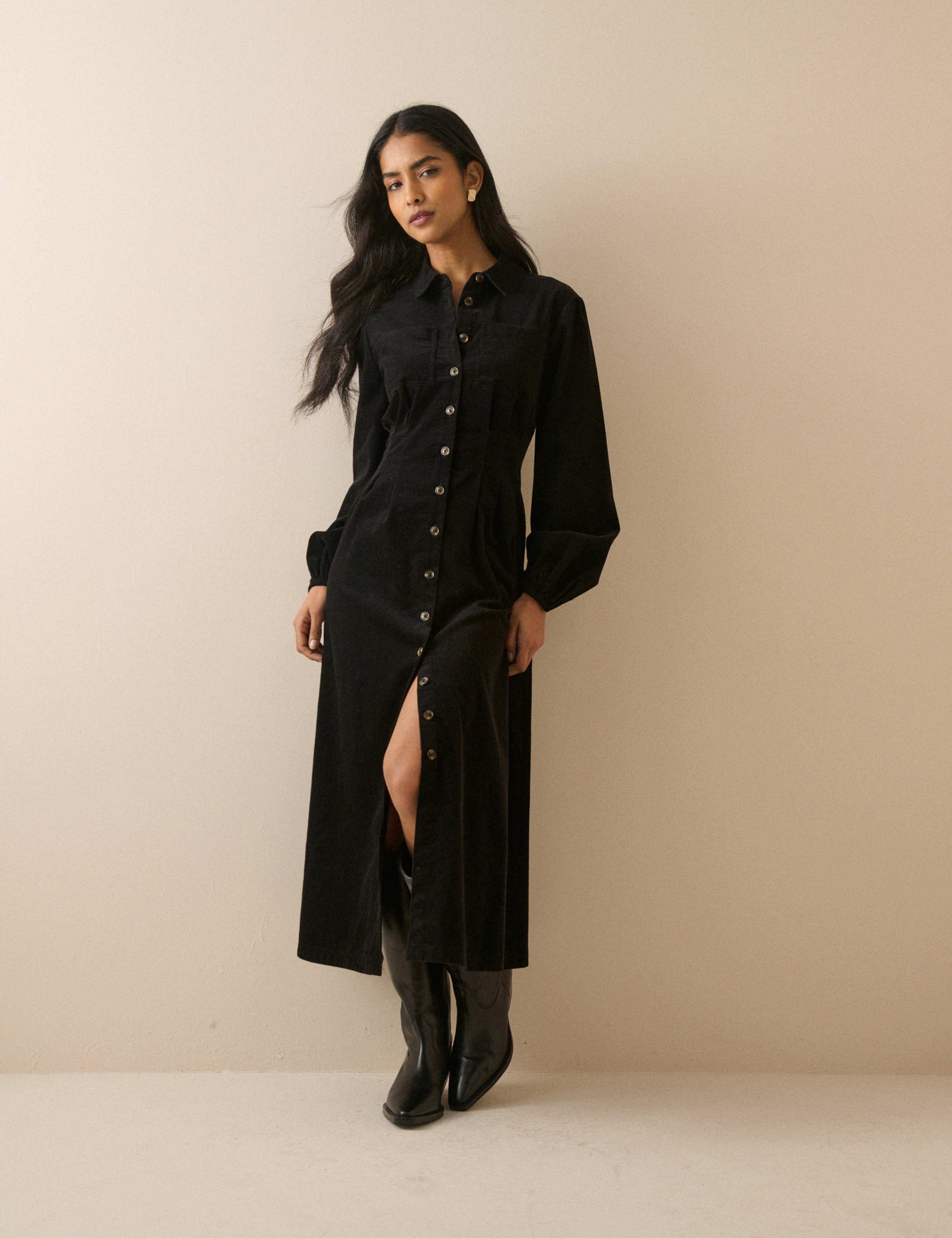 Cord Midi Shirt Dress 3 of 5
