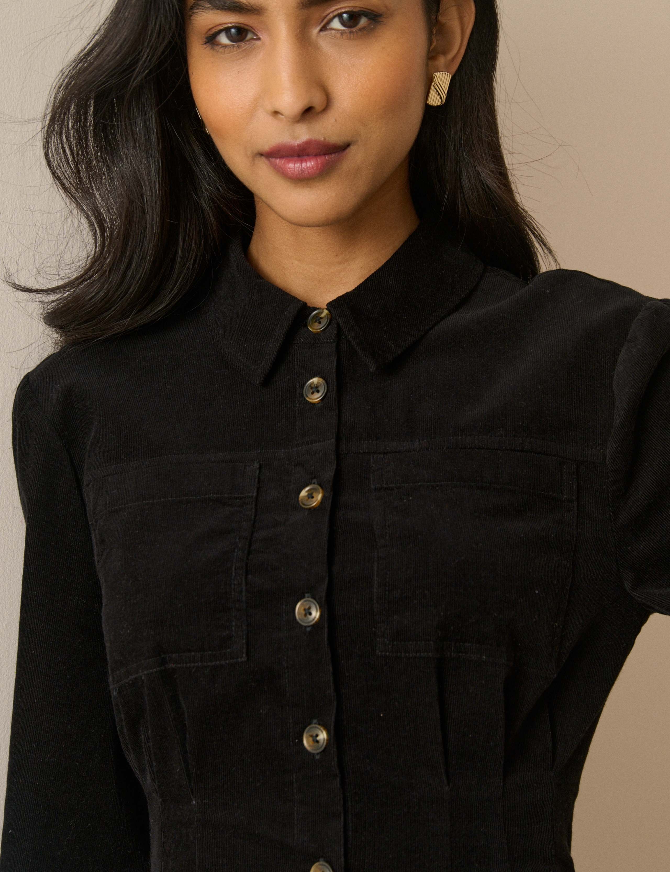 Cord Midi Shirt Dress 5 of 5