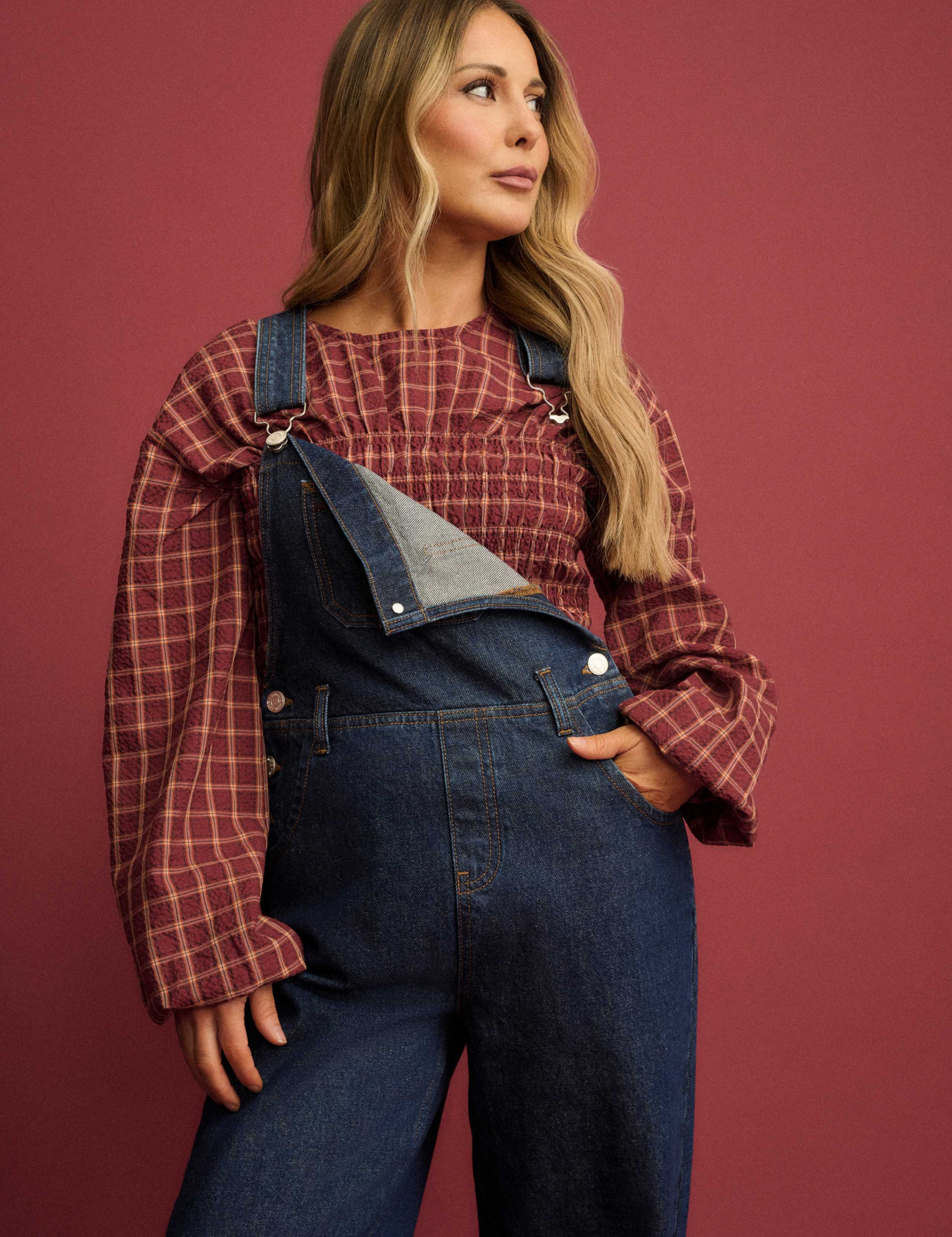 Charlize Checked Crew Neck Top 1 of 6