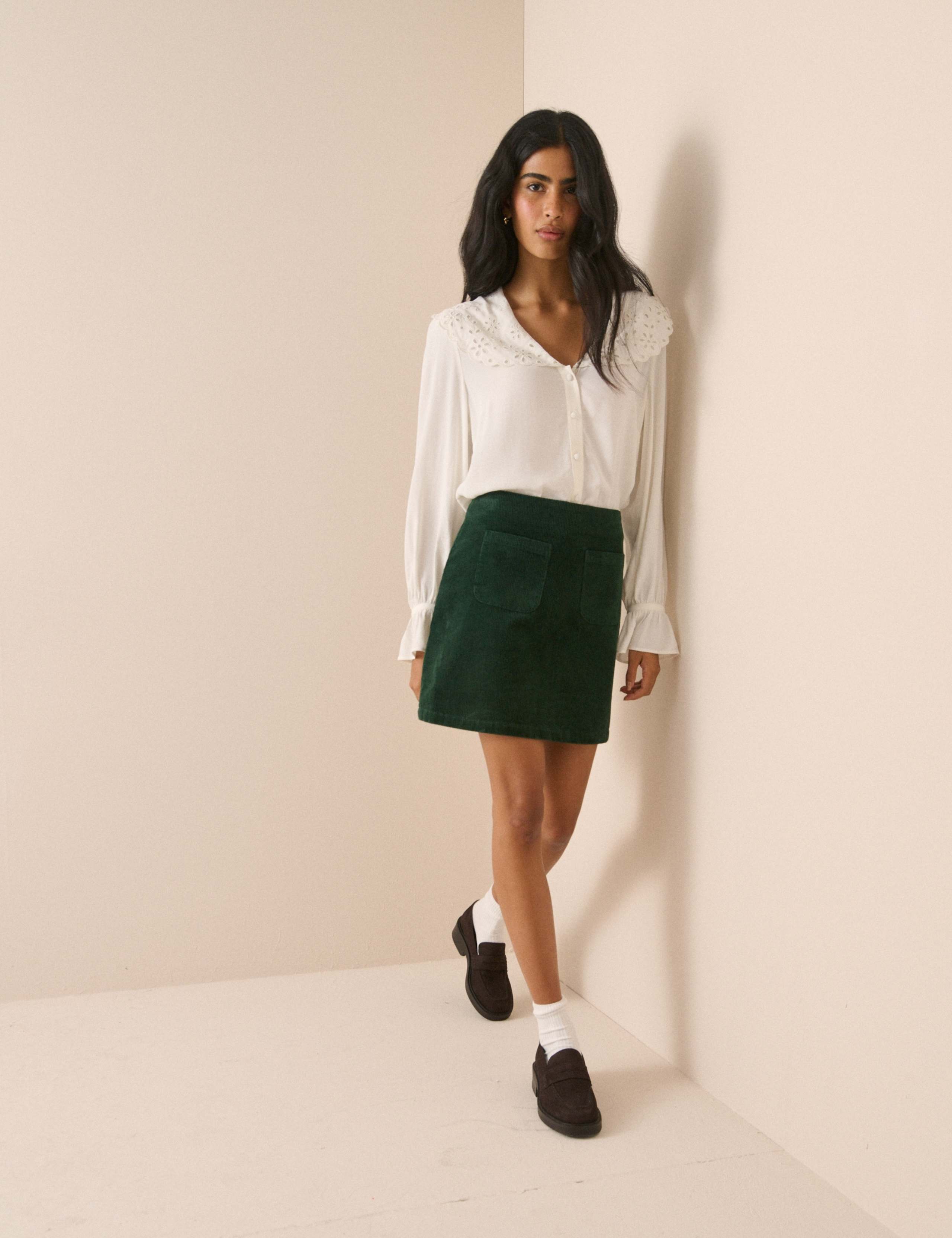 Broderie Collared Button Through Blouse 3 of 5