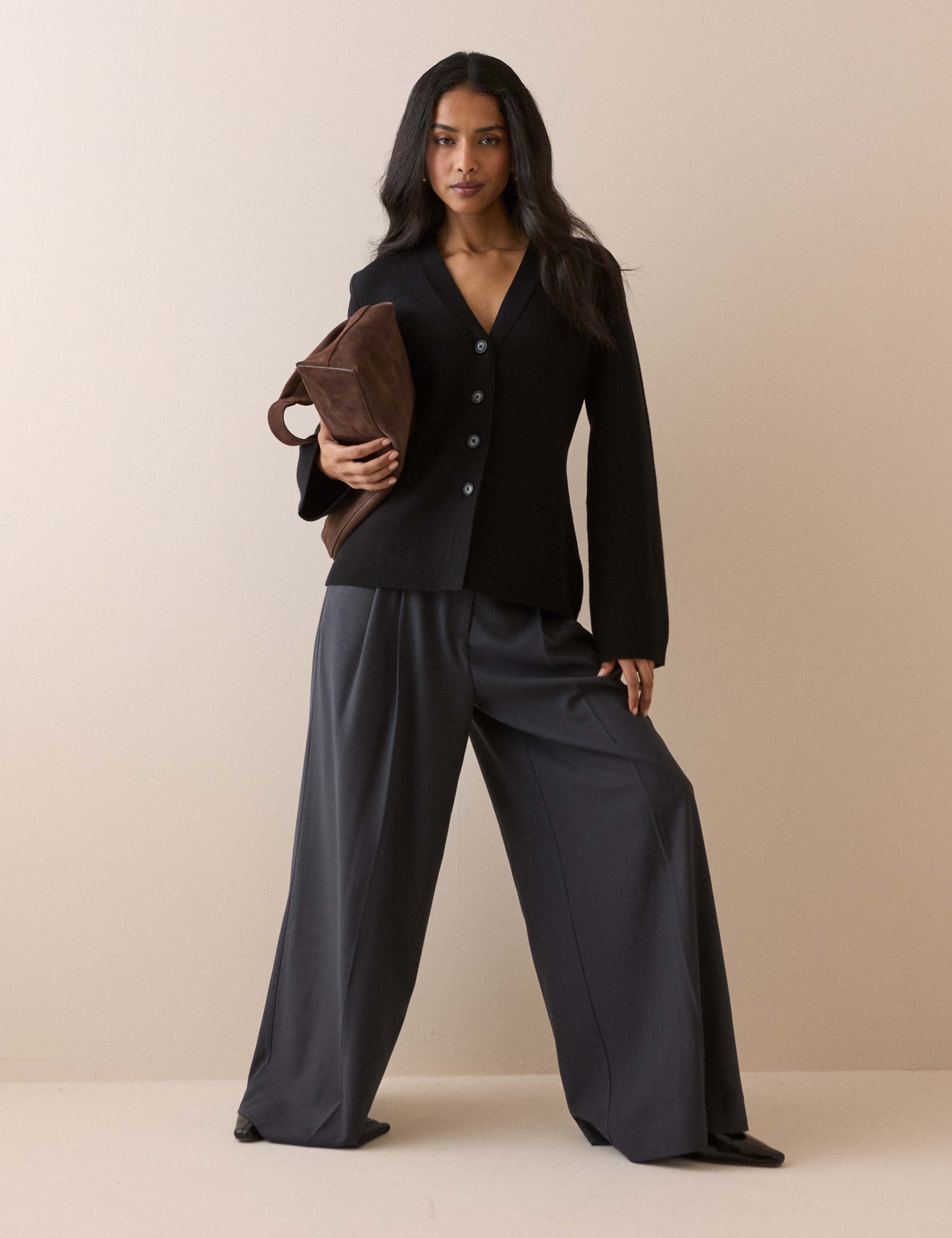 V=Neck Button Front Cardigan 4 of 5