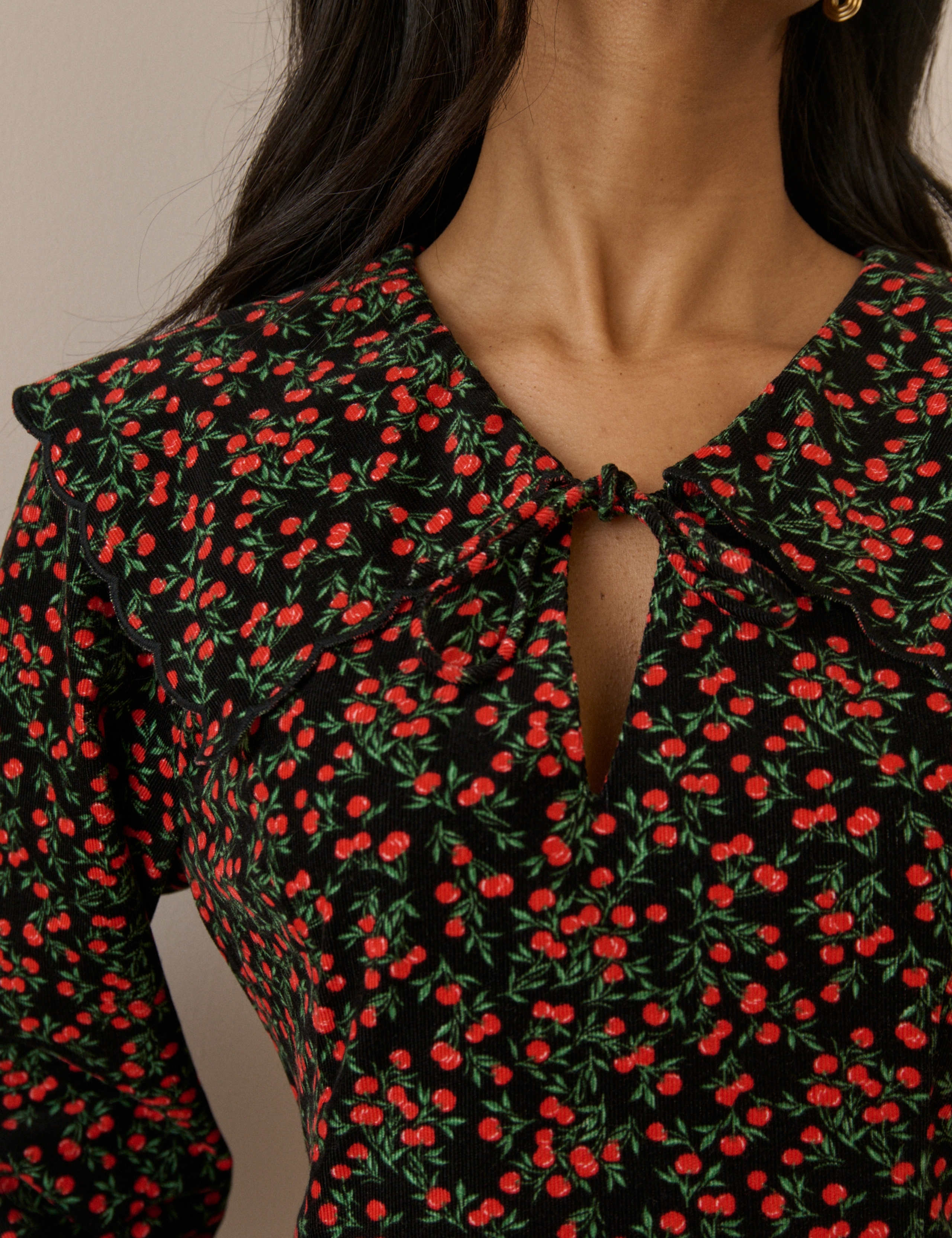 Cord Floral Mini Skater Dress 5 of 5