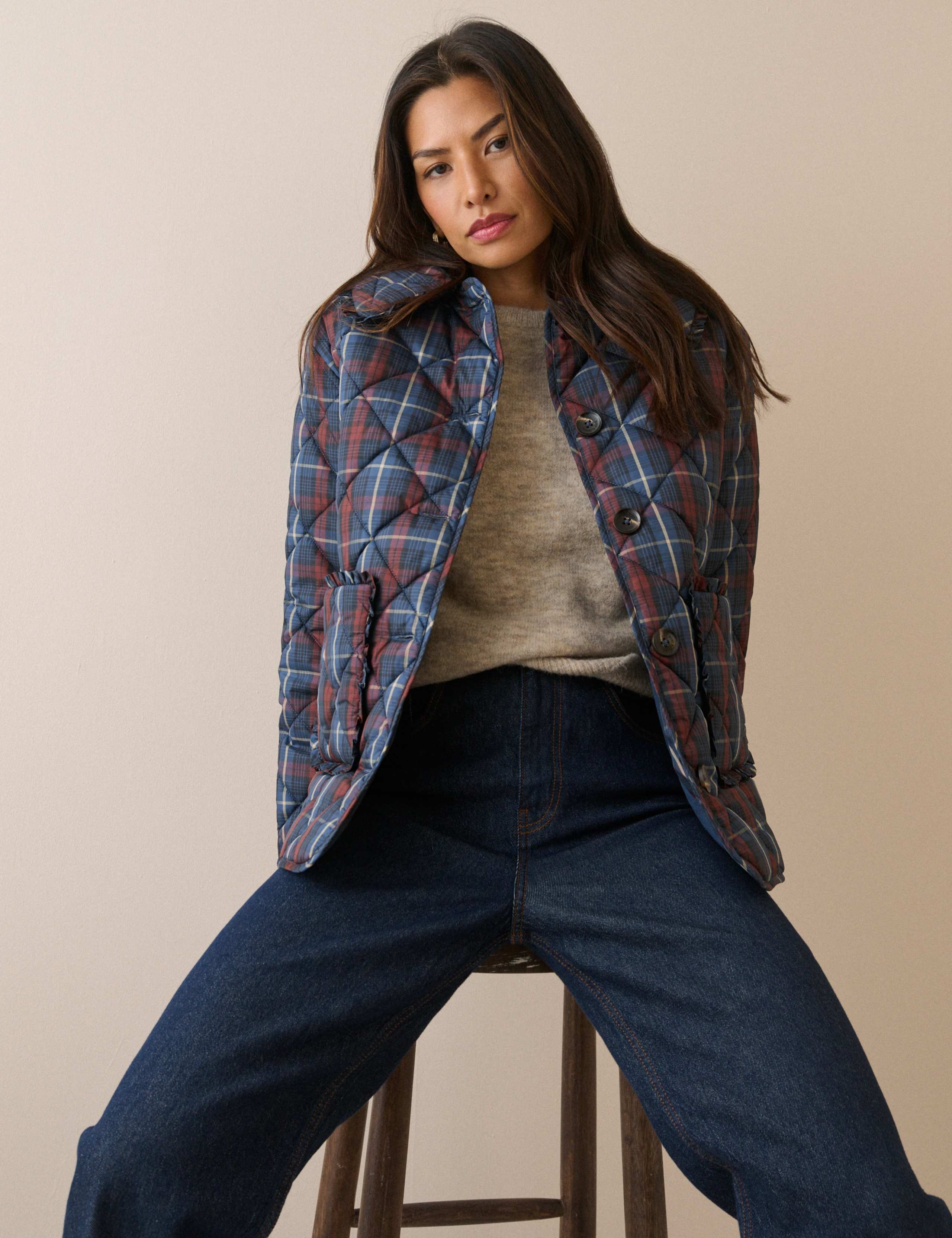 Checked Quilted Frill Jacket 3 of 5