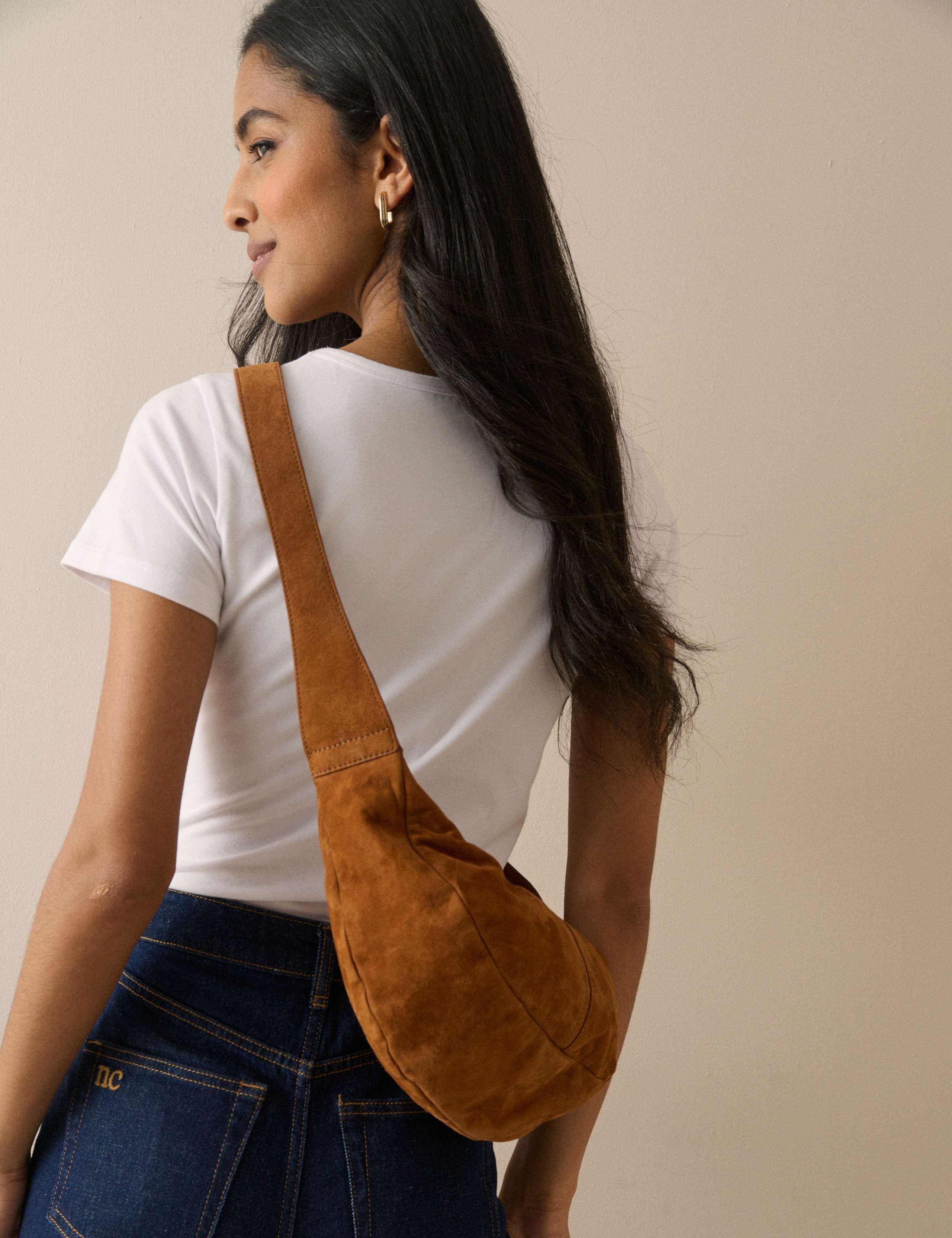 Crescent Suede Cross Body Bag 2 of 5