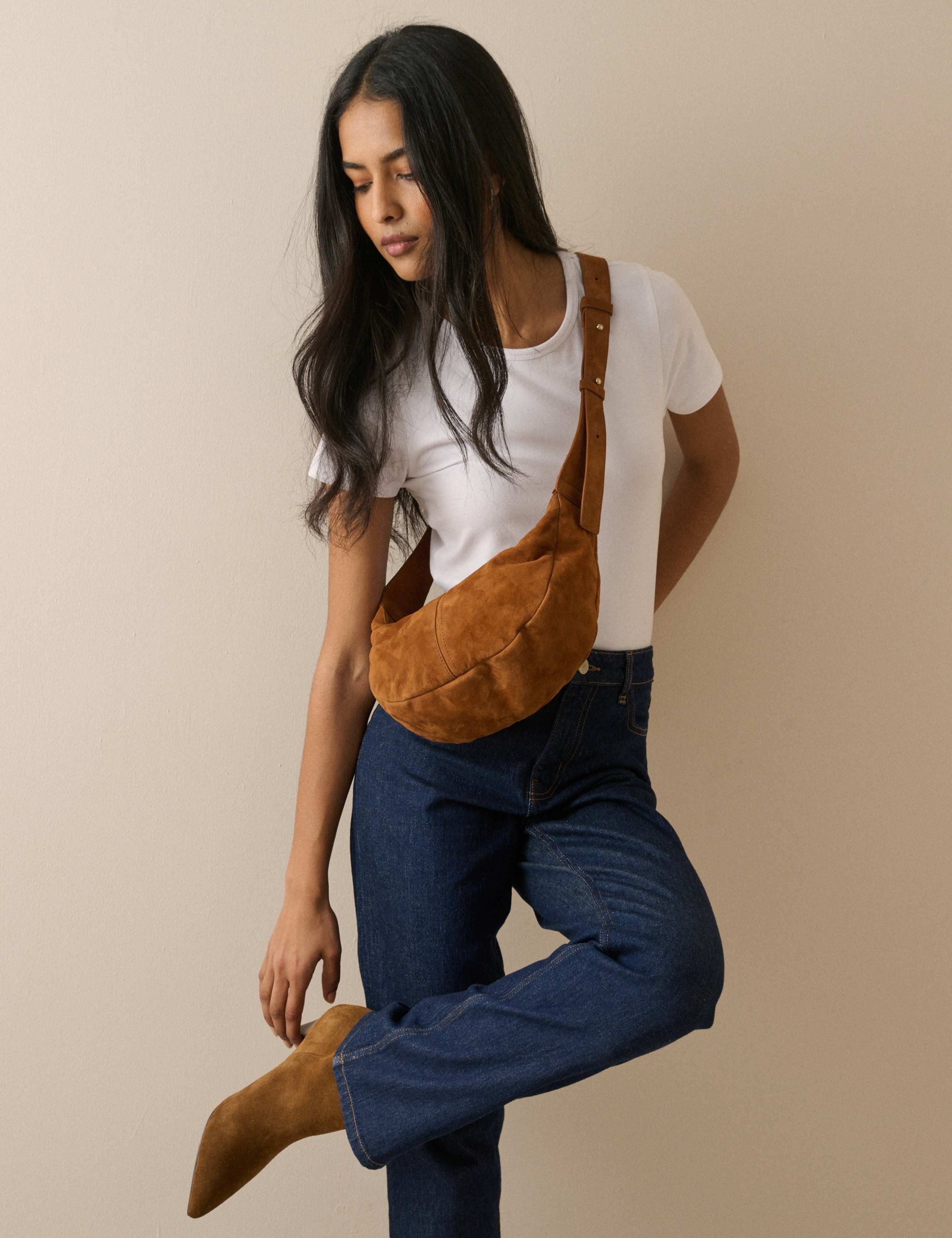 Crescent Suede Cross Body Bag 3 of 5