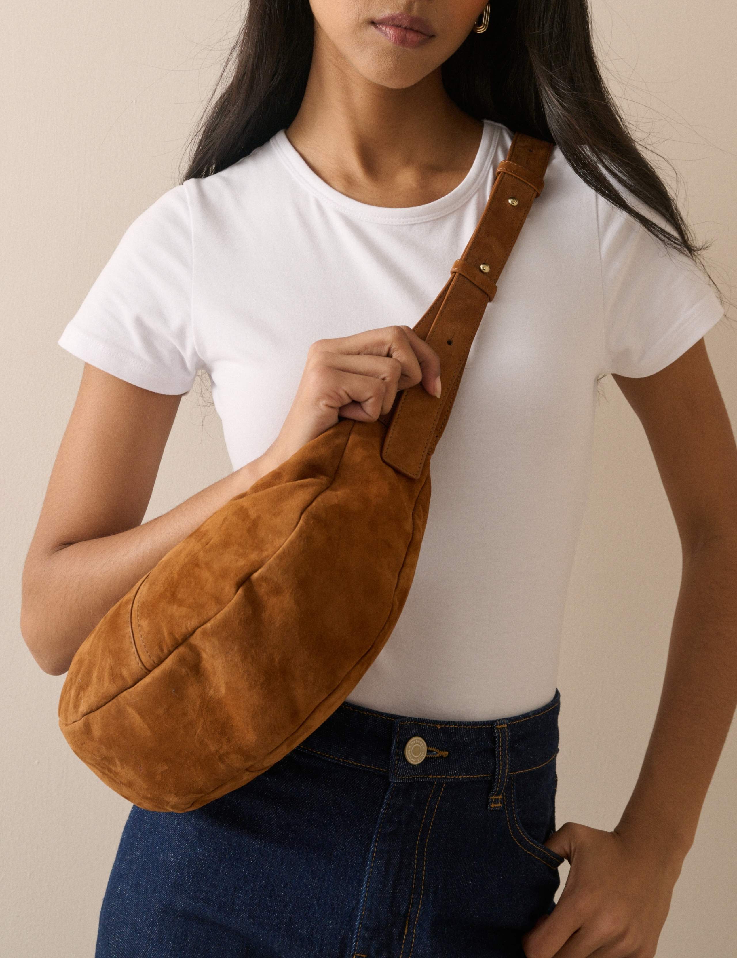 Crescent Suede Cross Body Bag 4 of 5