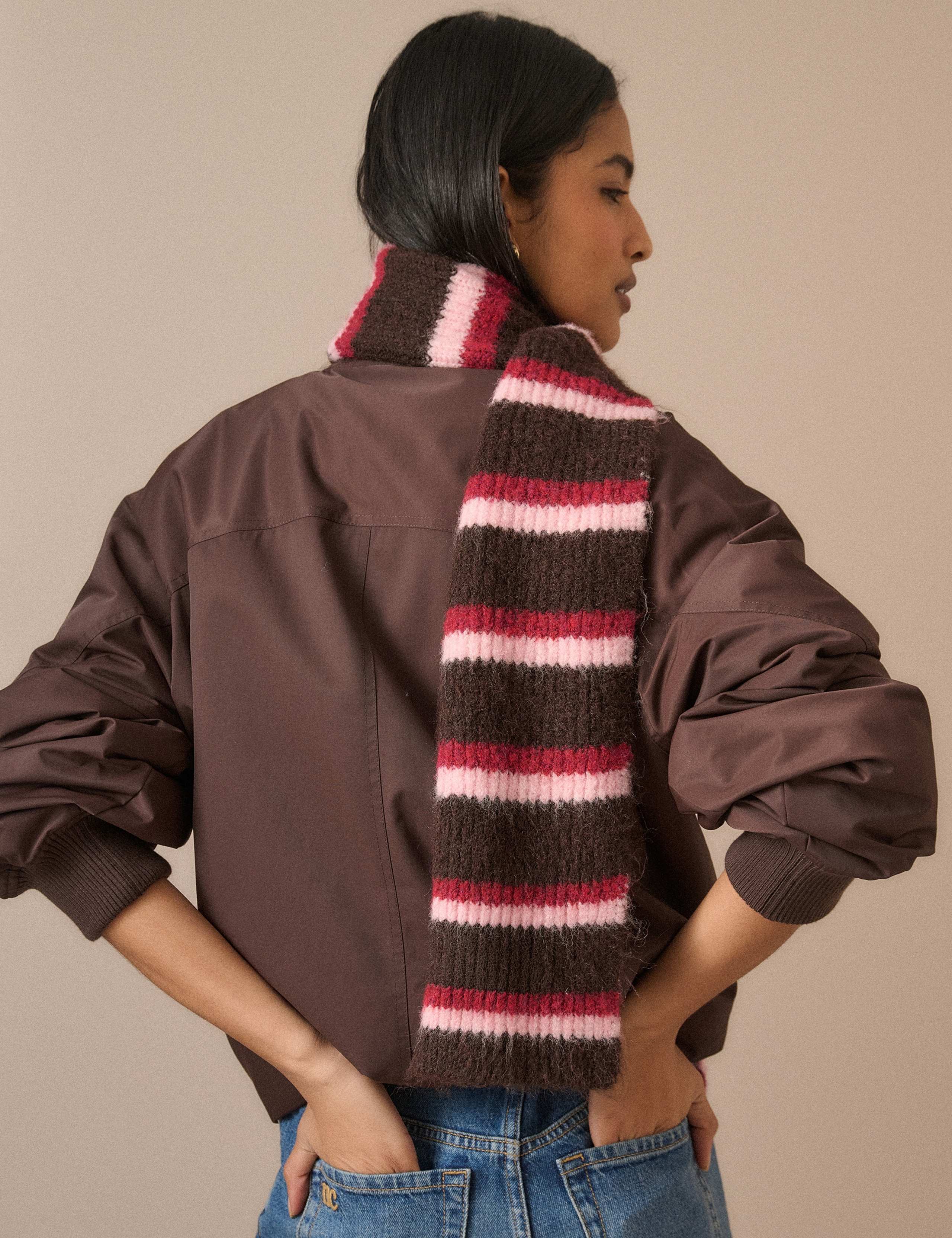 Knitted Striped Scarf 2 of 5