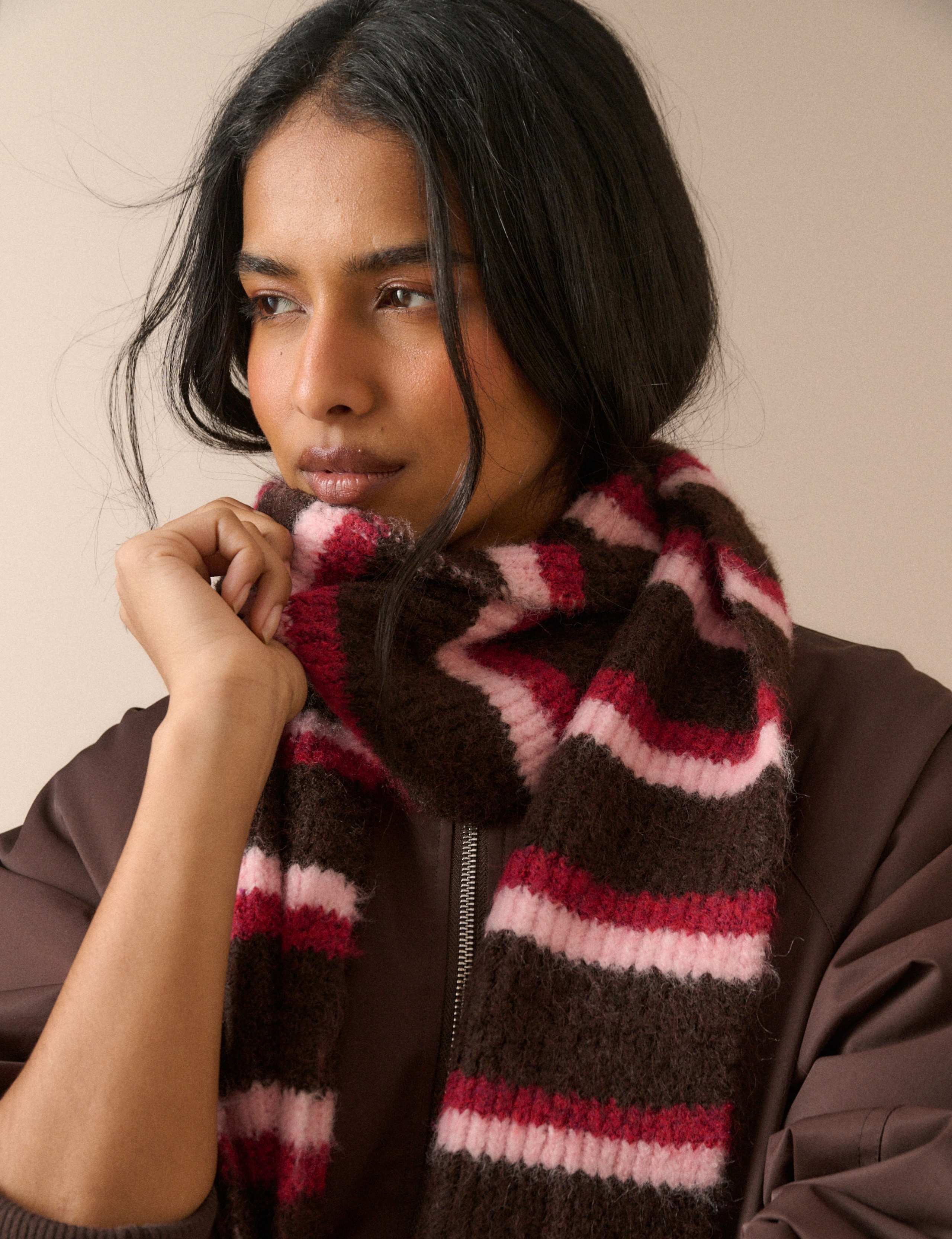 Knitted Striped Scarf 4 of 5