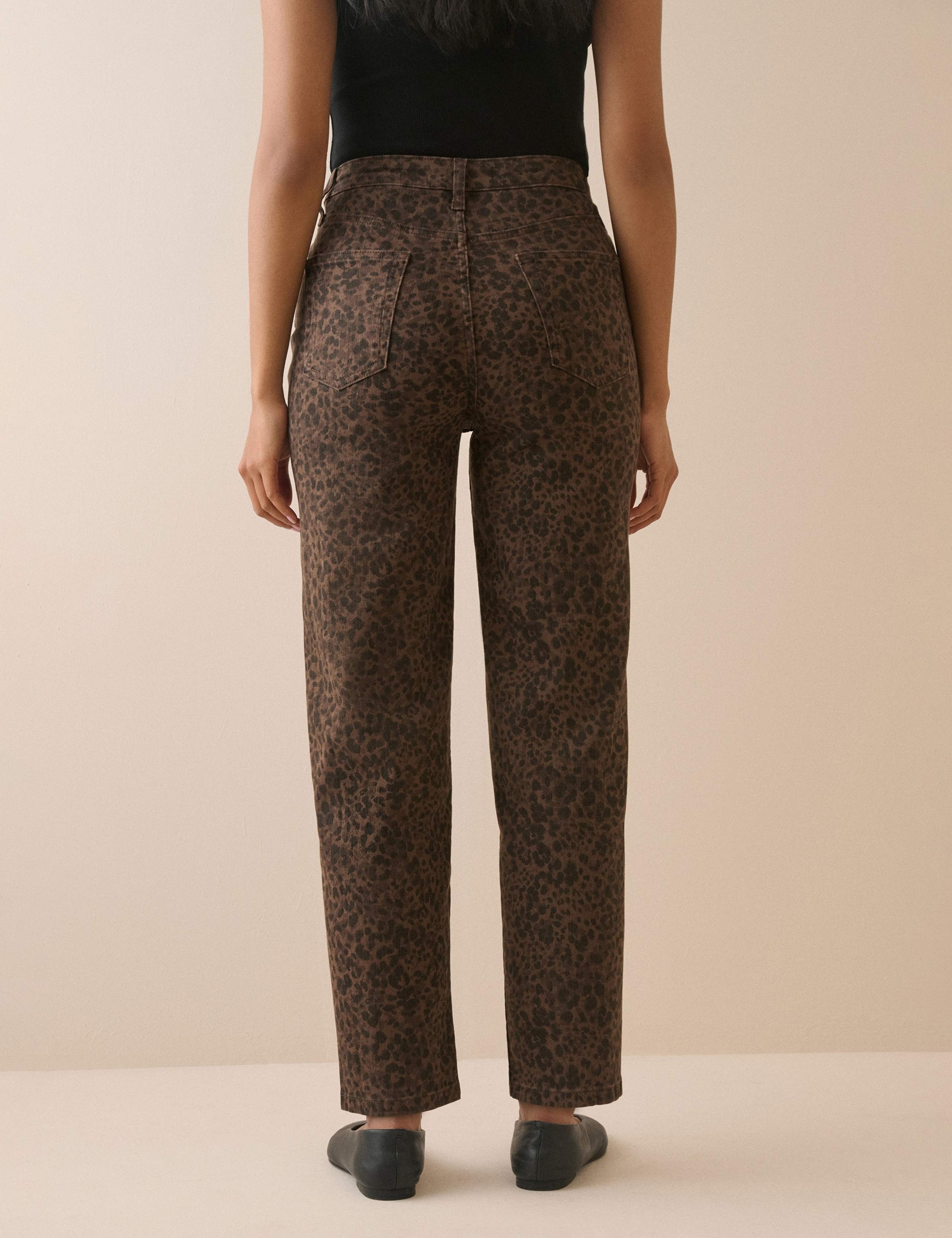 Mid Rise Animal Print Cigarette Jeans 2 of 4