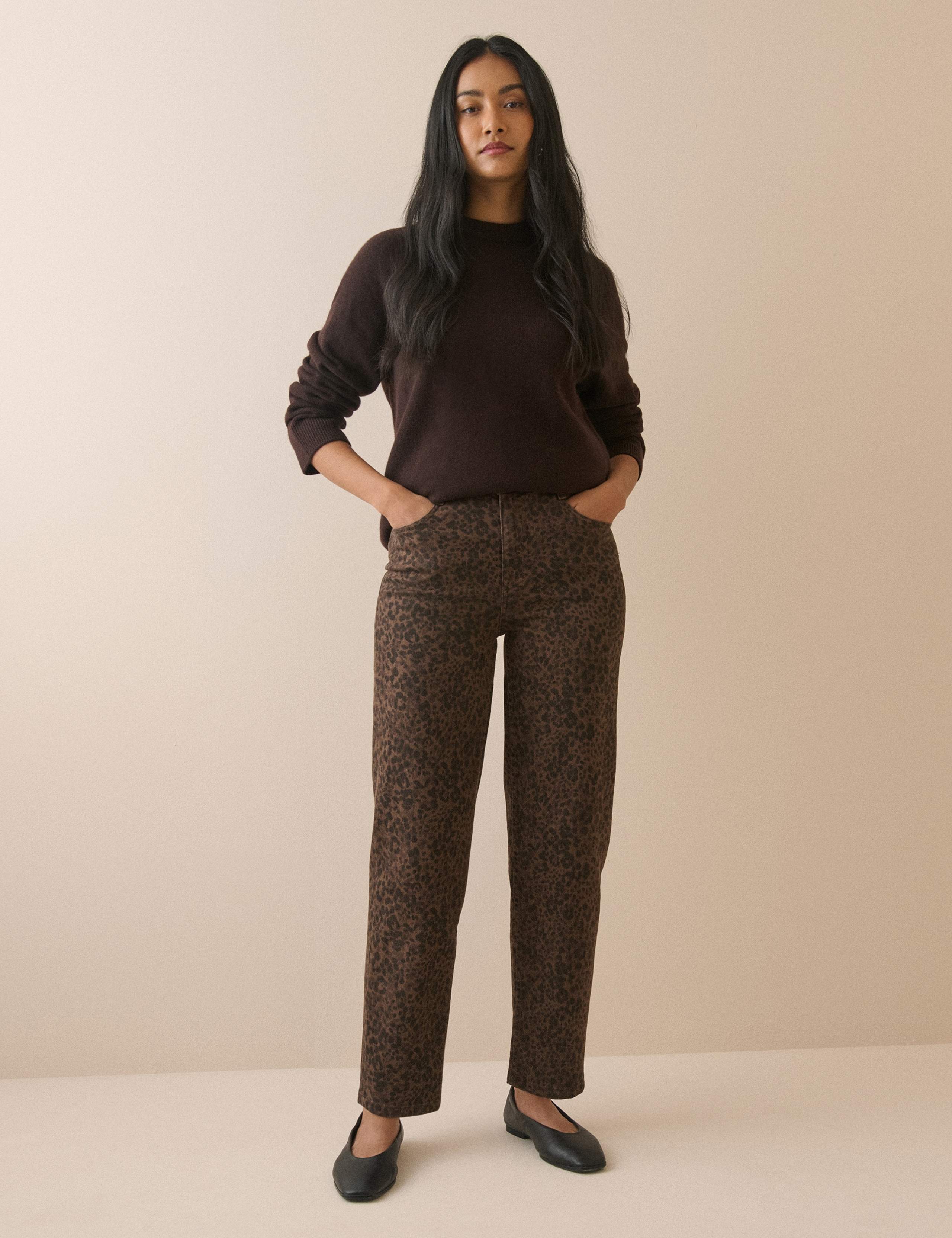 Mid Rise Animal Print Cigarette Jeans 3 of 4