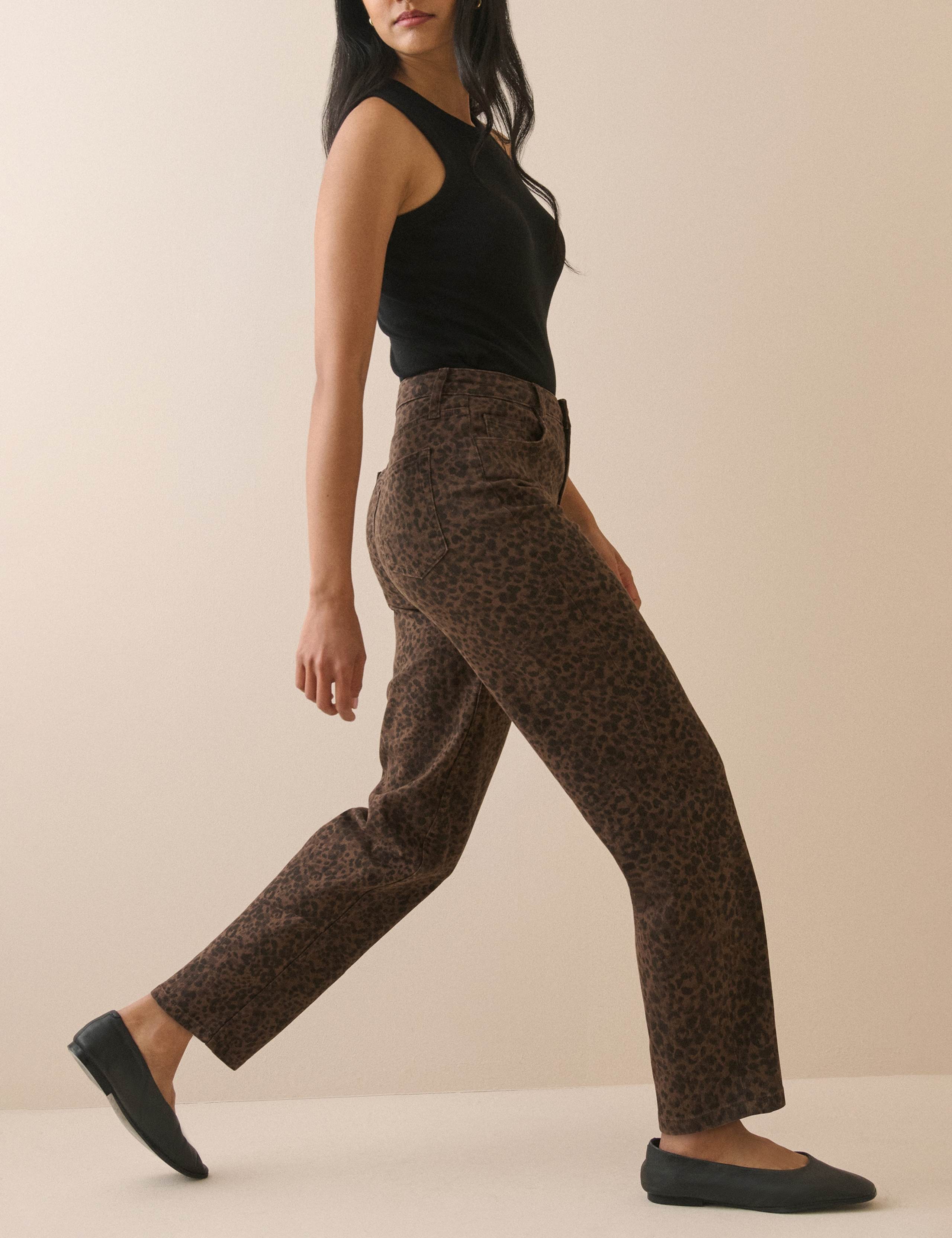 Mid Rise Animal Print Cigarette Jeans 4 of 4