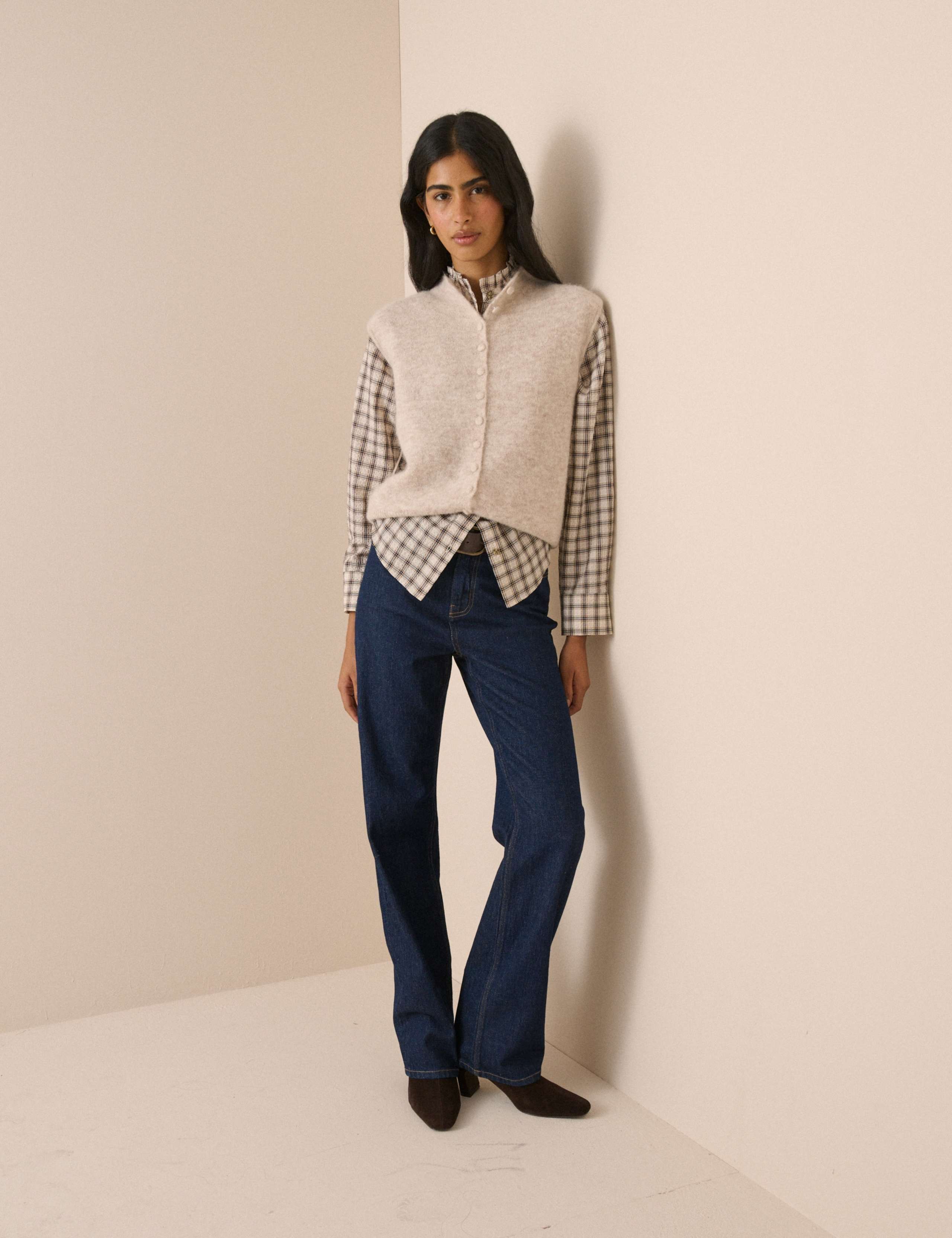 Checked High Frill Neck Blouse 4 of 5