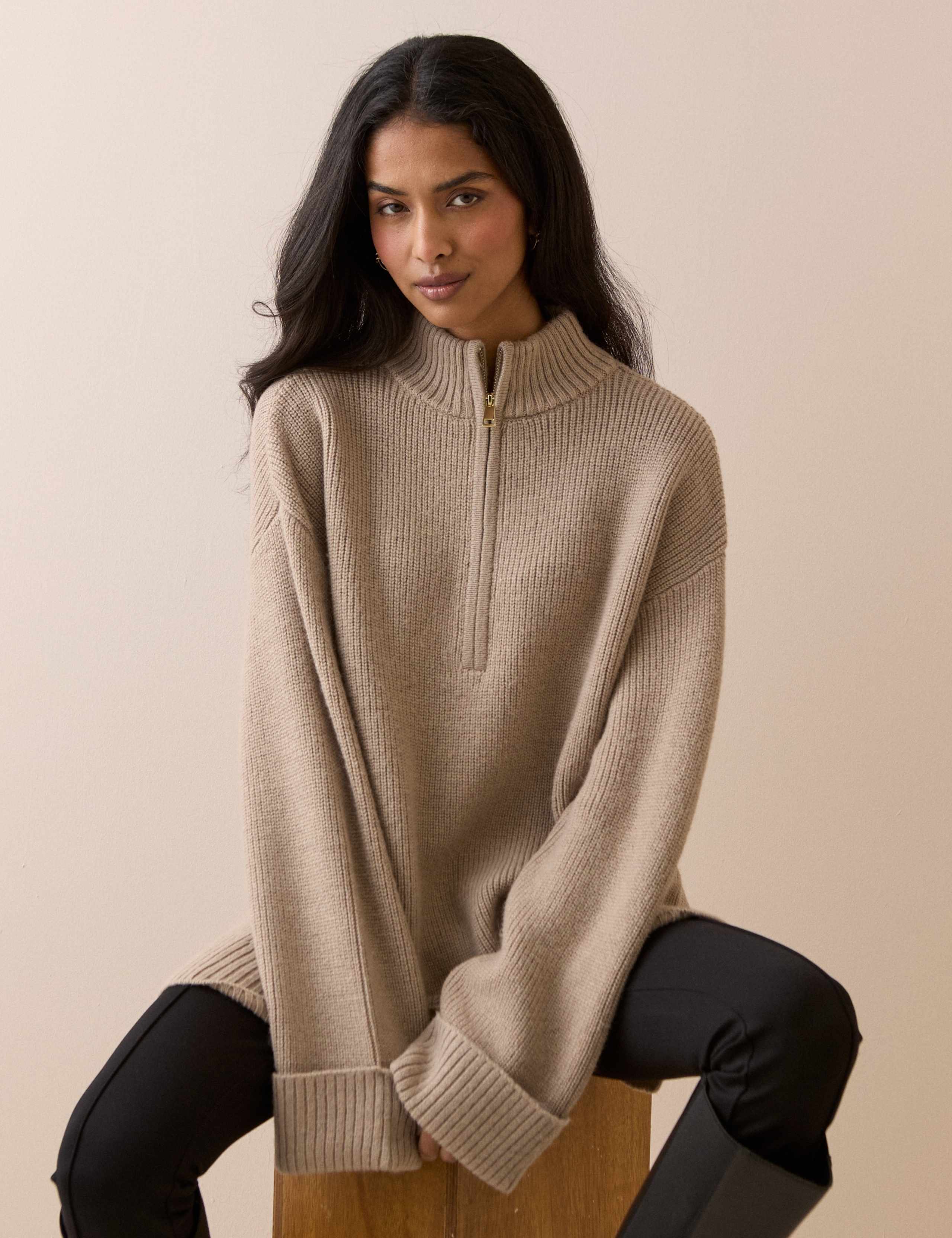 Chunky Half-Zip Jumper With Alpaca 3 of 6