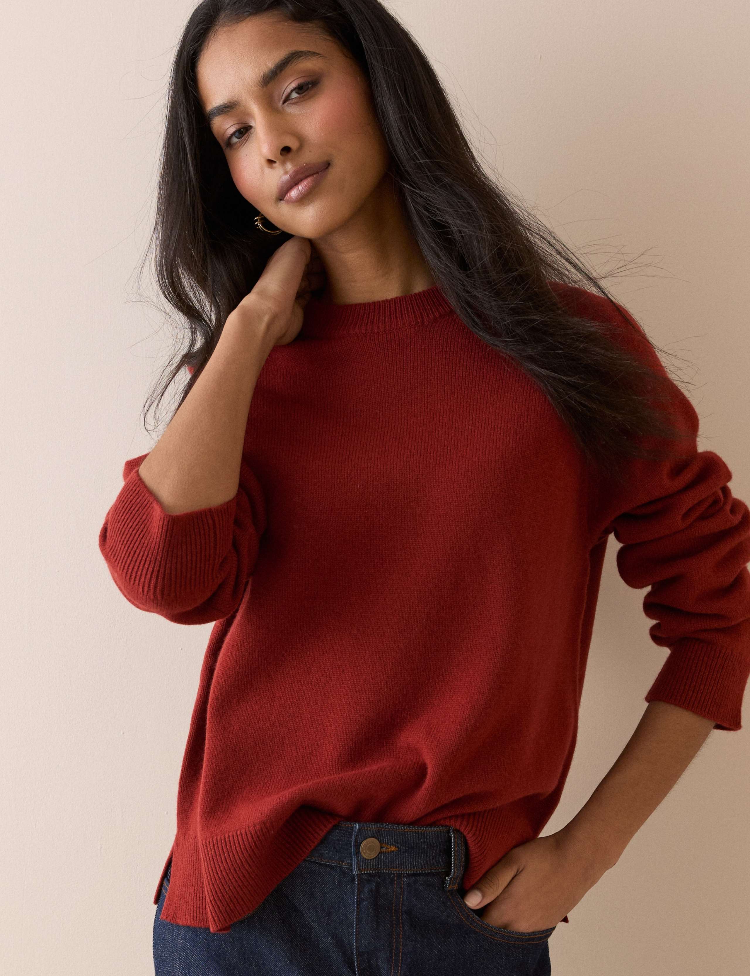 Pure Wool Crew Neck Raglan Sleeve Jumper 4 of 5