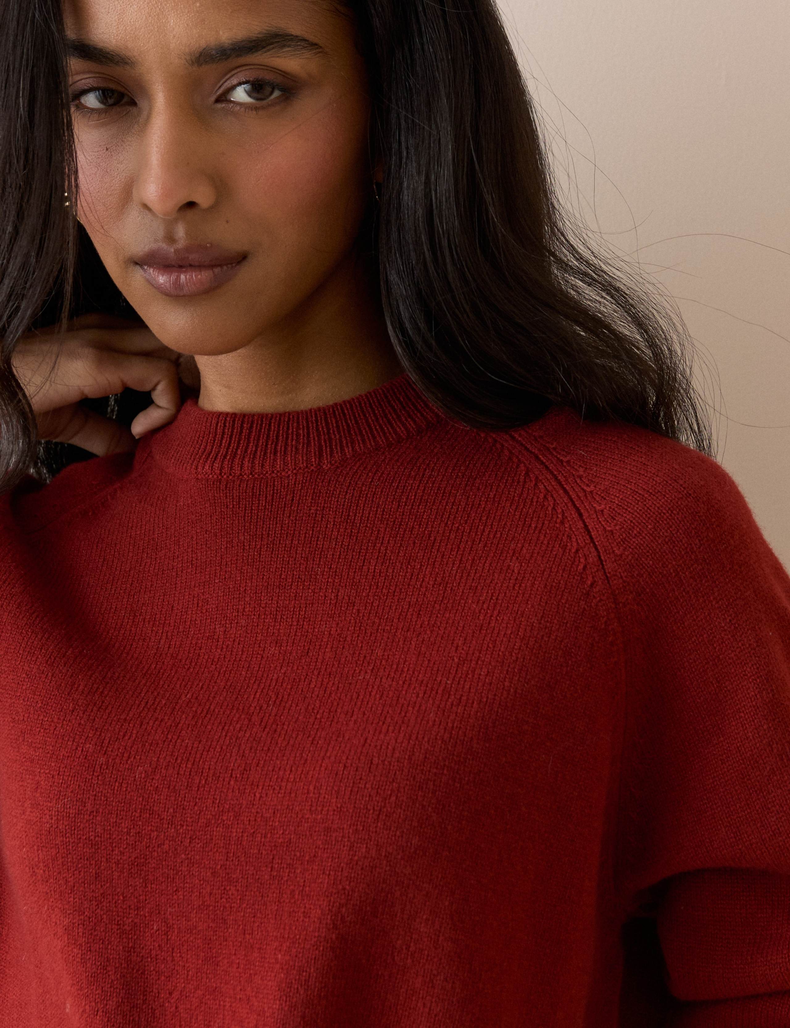 Pure Wool Crew Neck Raglan Sleeve Jumper 5 of 5