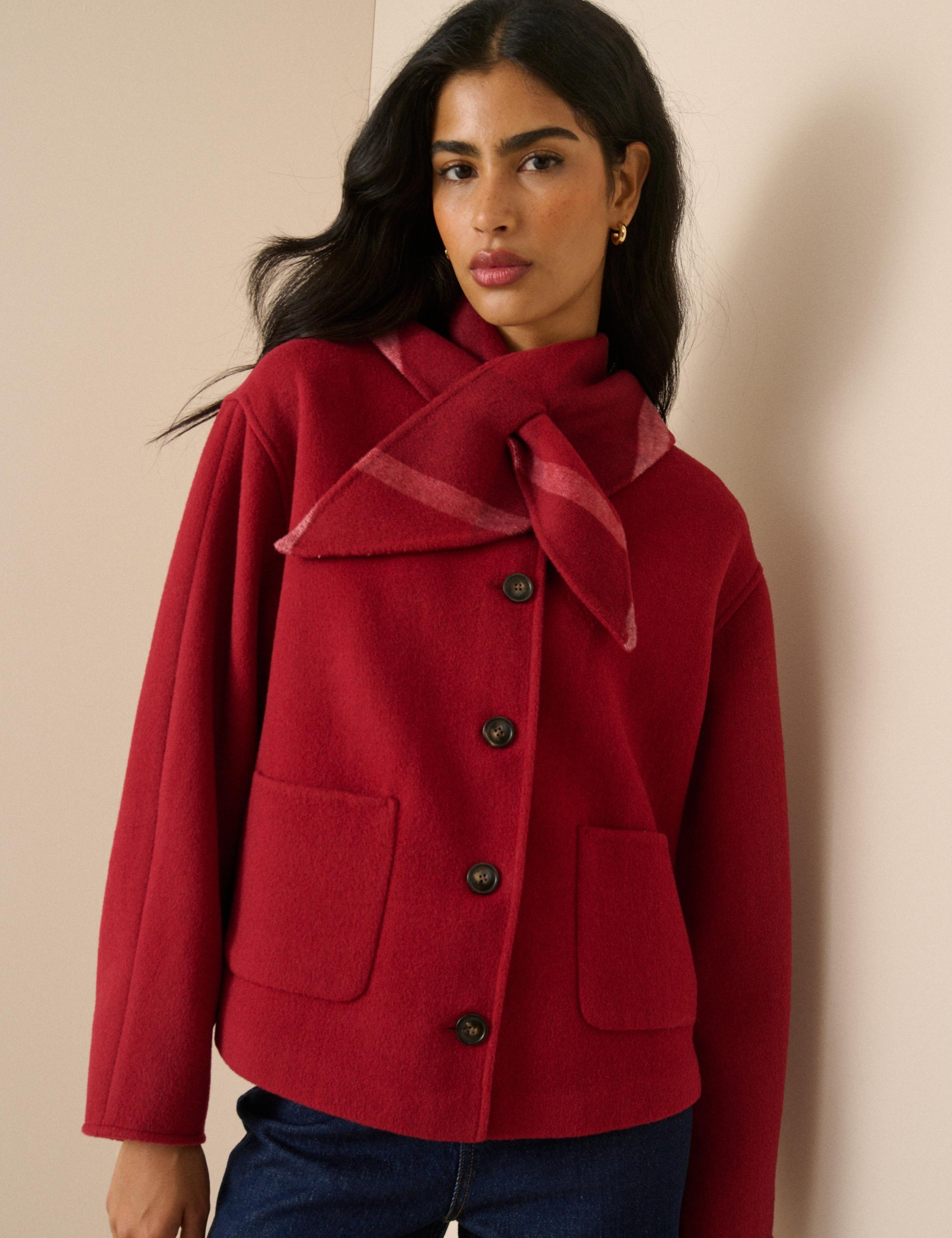 Wool Blend Collarless Jacket 2 of 6