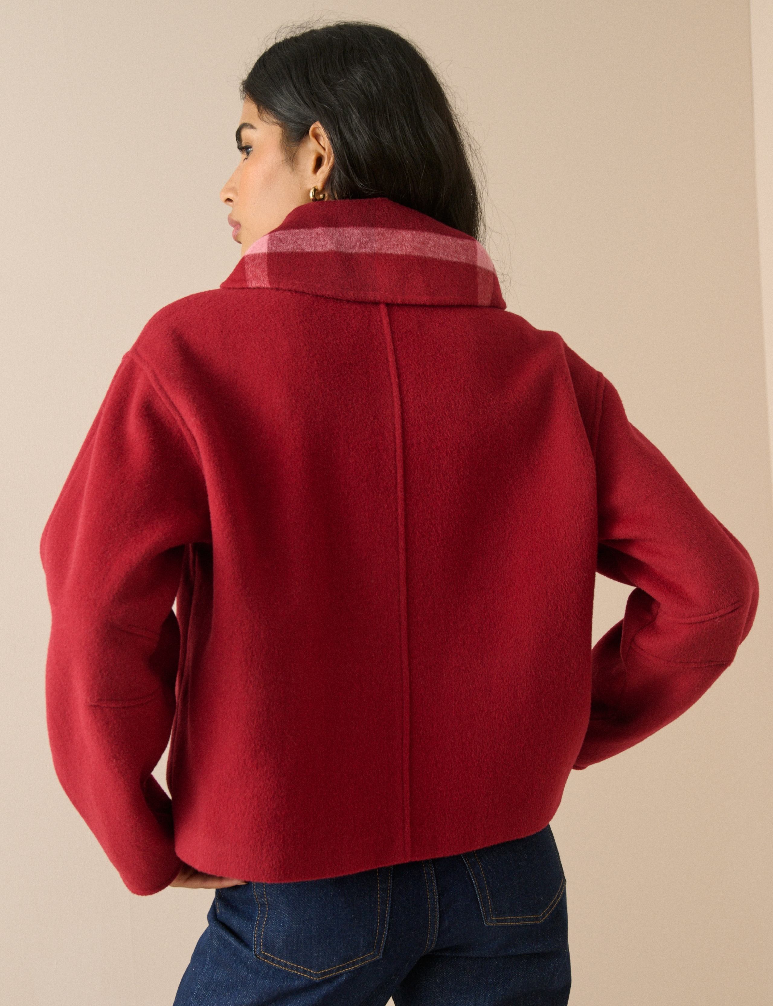 Wool Blend Collarless Jacket 3 of 6