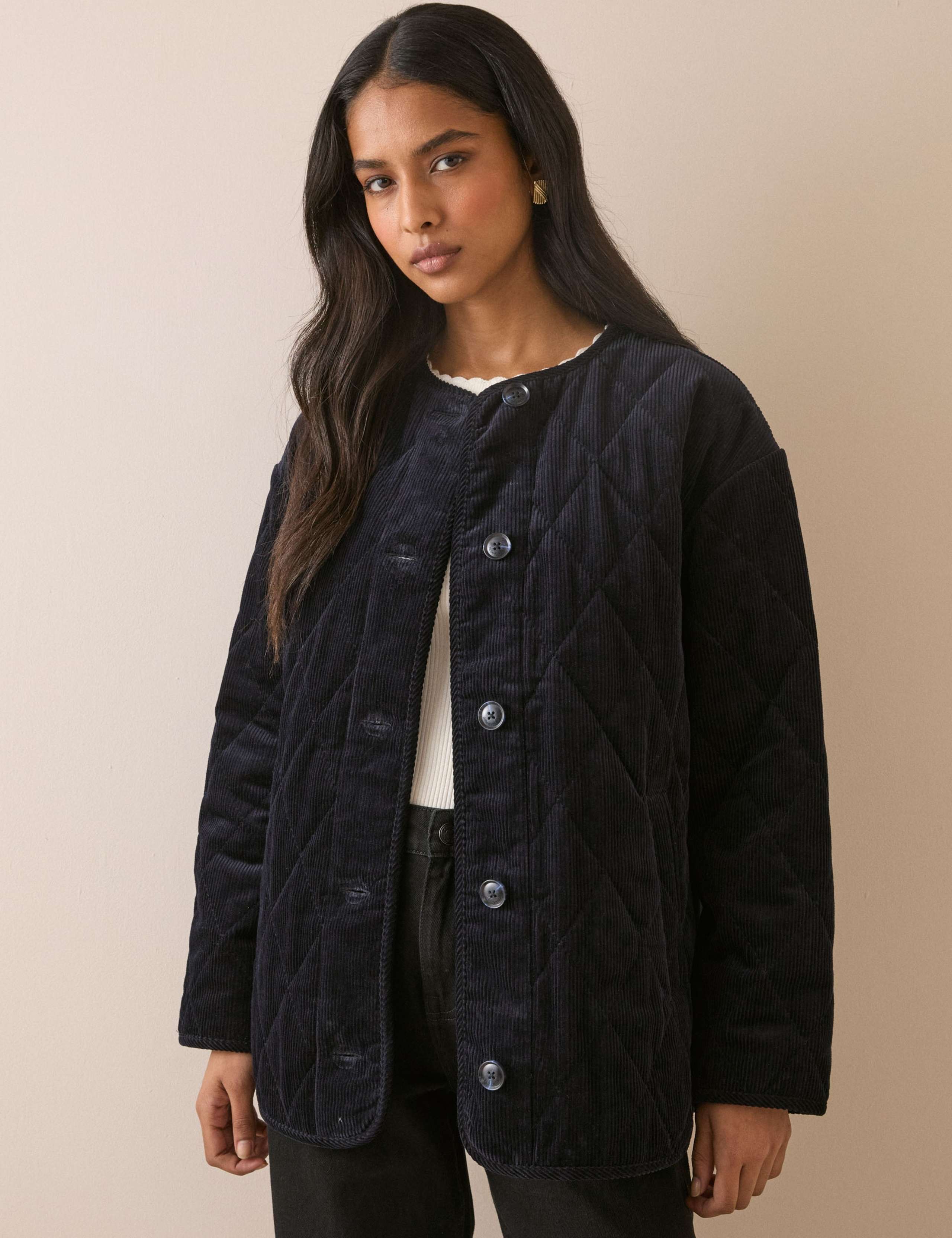 Pure Cotton Cord Quilted Jacket 2 of 5