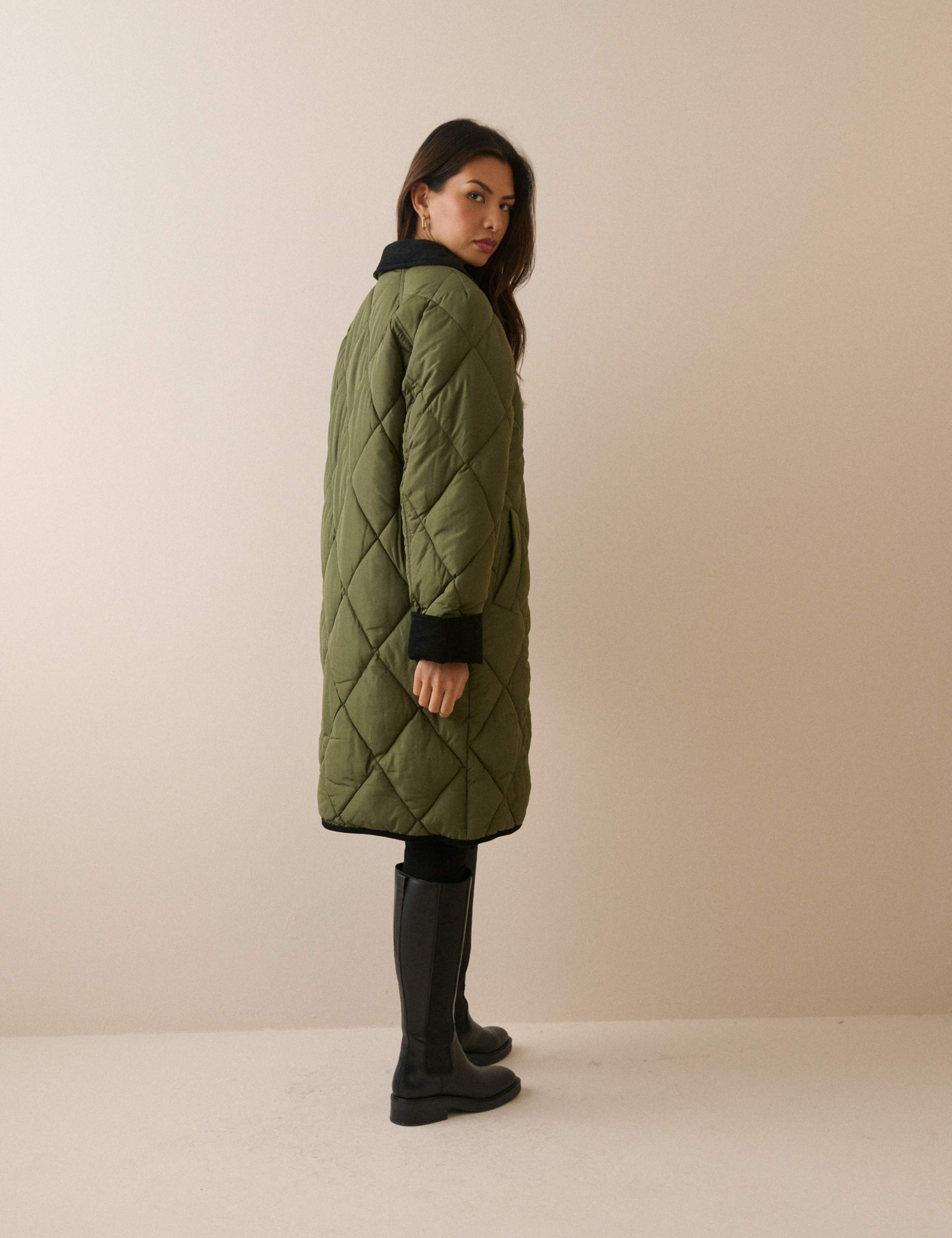 Quilted Padded Collared Longline Jacket 2 of 5
