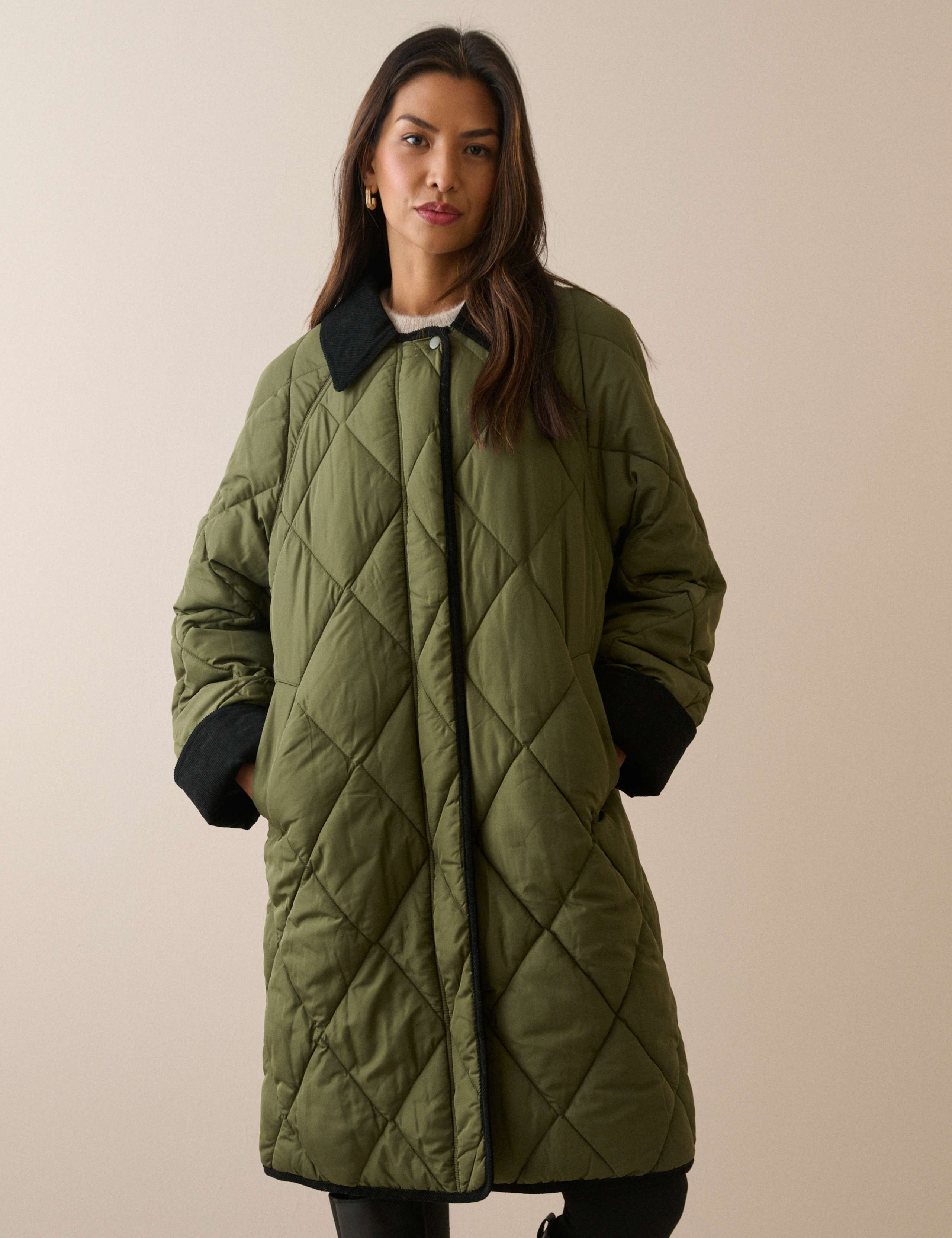 Quilted Padded Collared Longline Jacket 4 of 5