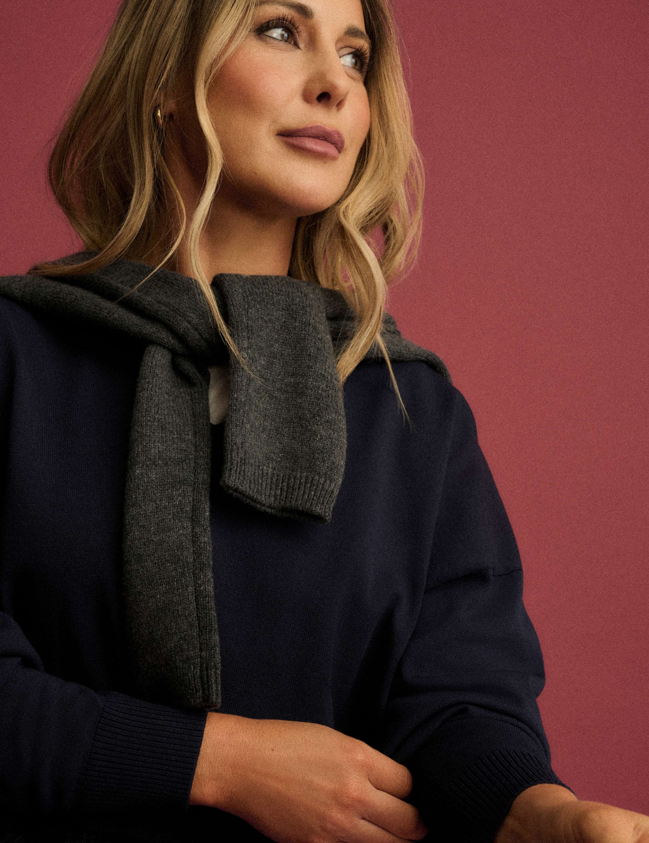 Long Sleeve Fitted V Neck Jumper 2 of 7