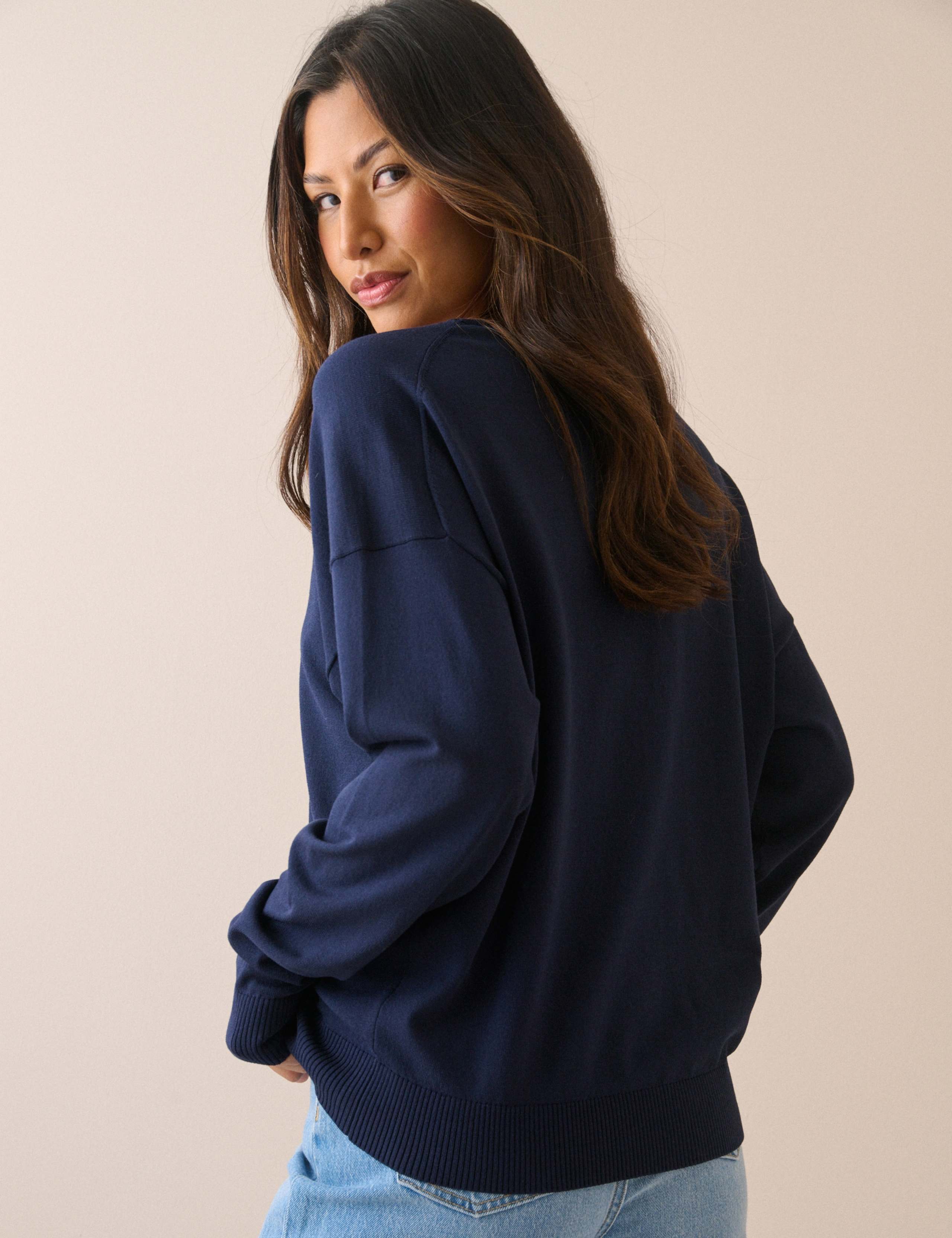 Long Sleeve Fitted V Neck Jumper 6 of 7