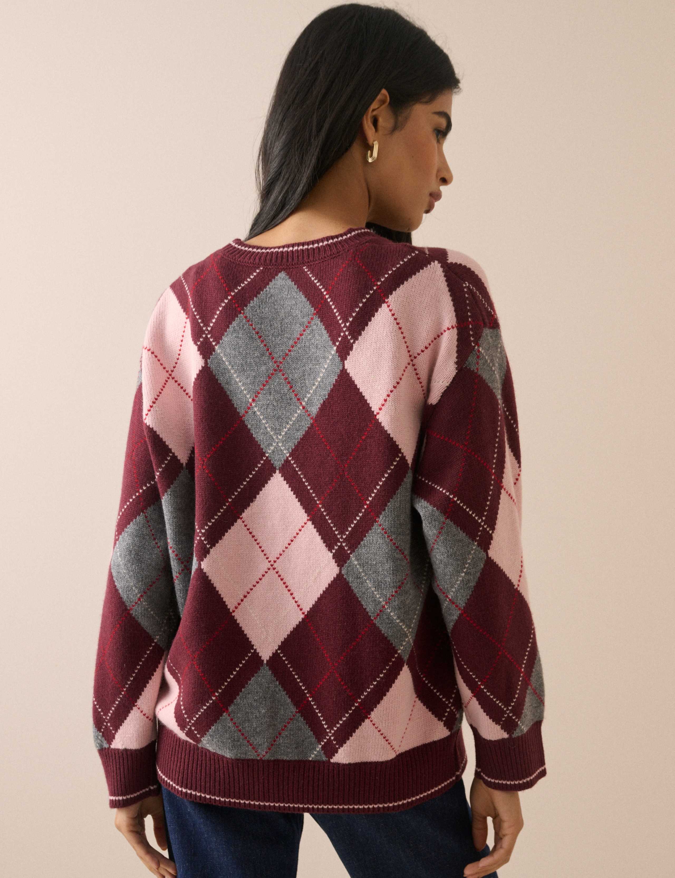 Wool Blend Argyle Oversized Jumper 2 of 5