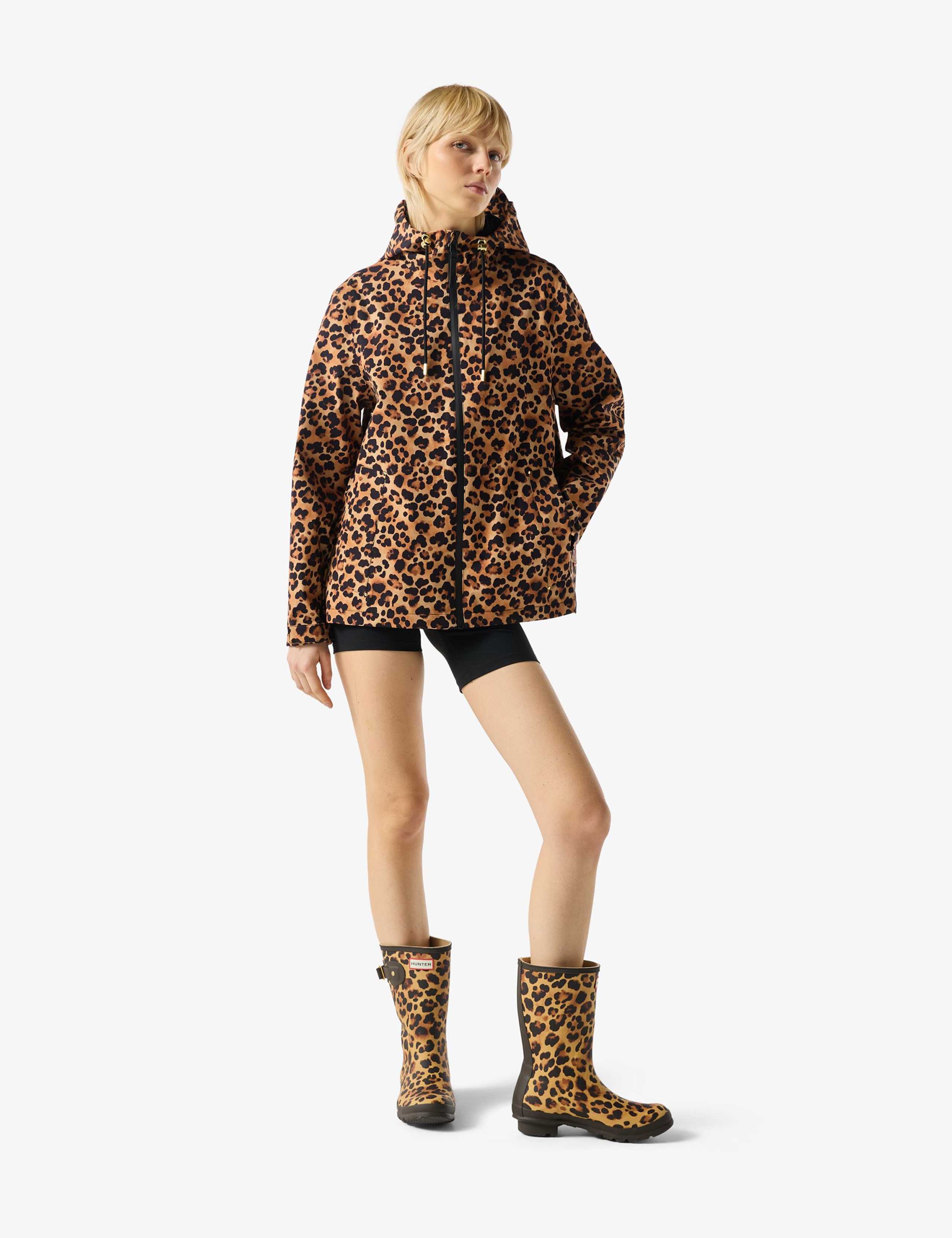 Waterproof Leopard Print Hooded Jacket 1 of 4
