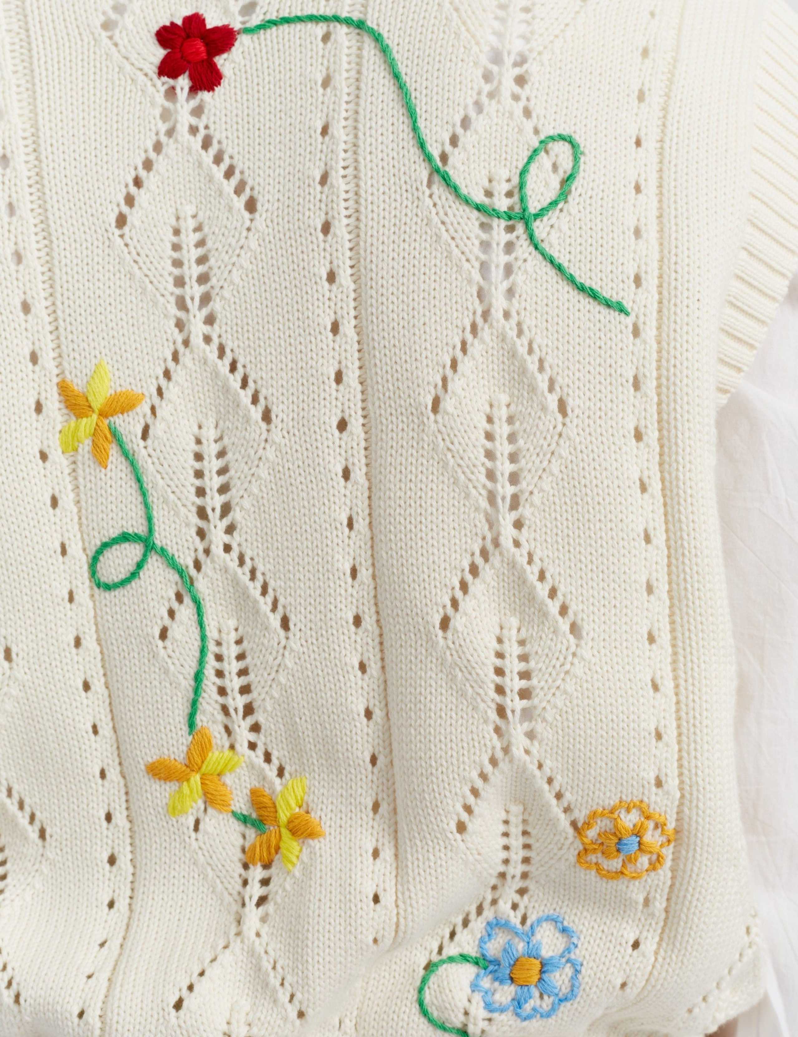 Floral Embroidered Button Through Vest Top 5 of 5